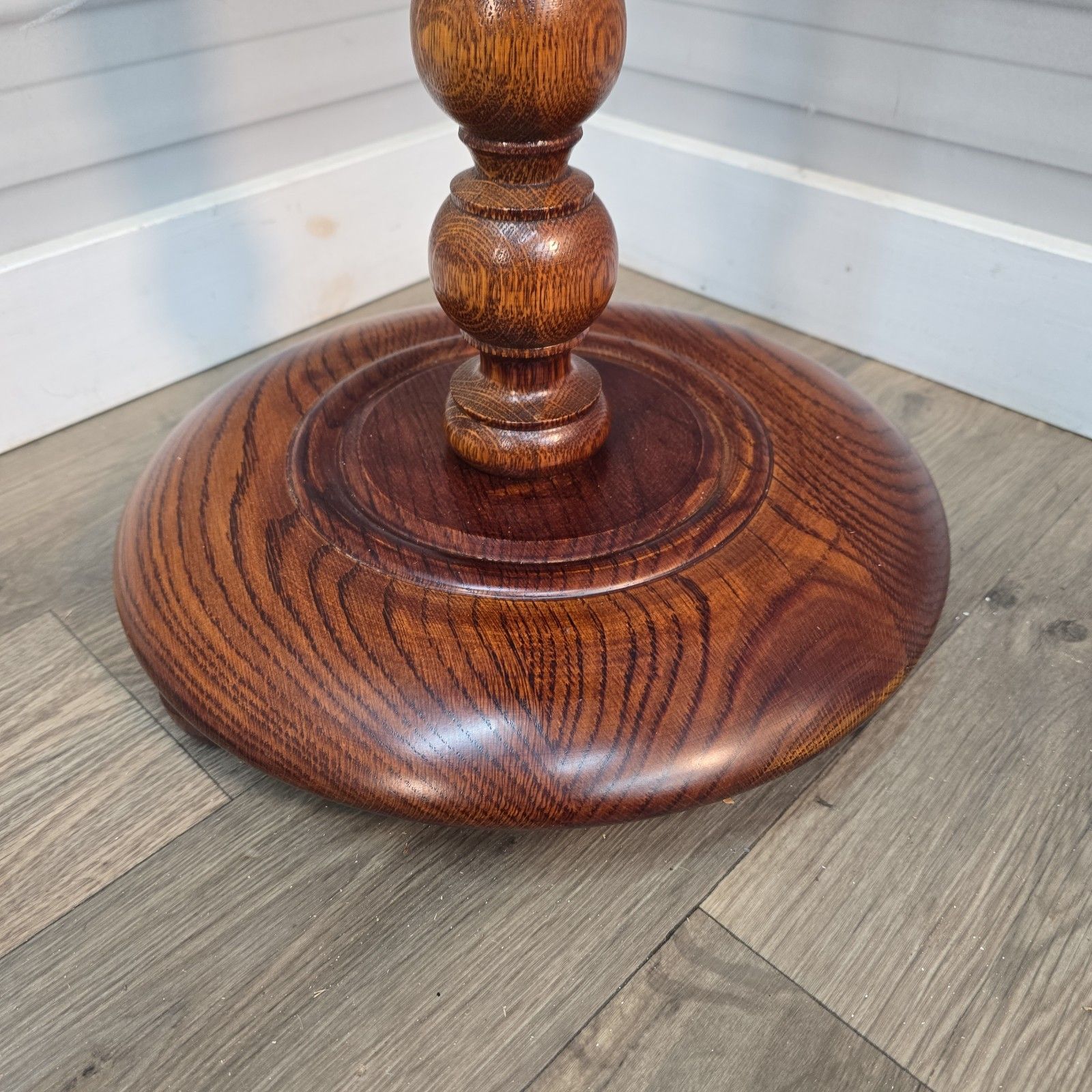 Solid Oak Plant Stand  Rope Twist Wood Table Antique Style Torchiere Jardiniere photo Home Decor