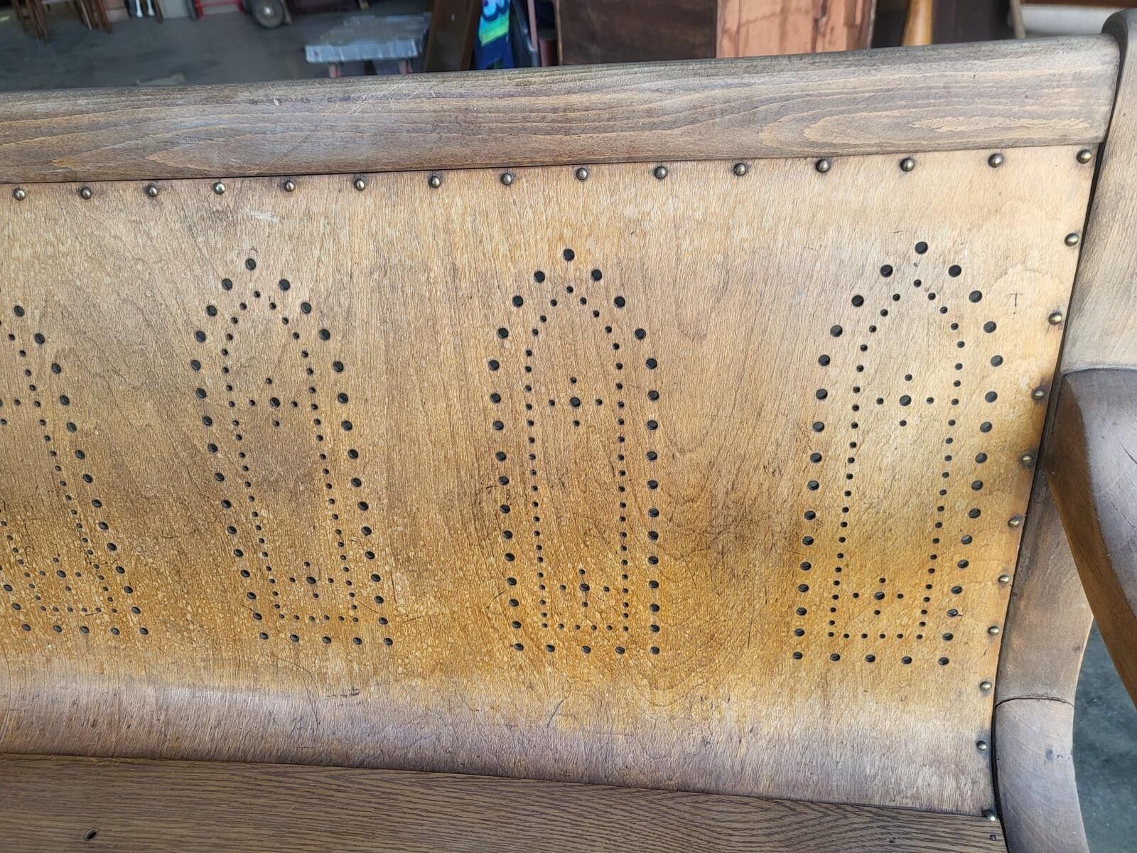 Antique Arts And Crafts Bentwood Church Pub Bench Seat photo vintage
