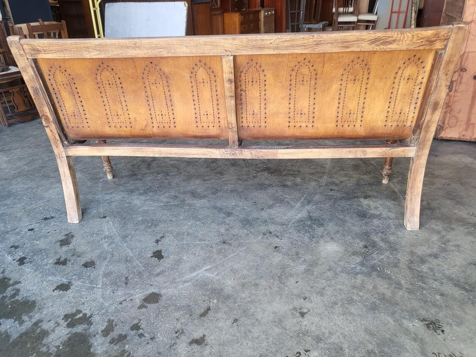 Furniture Antique Arts And Crafts Bentwood Church Pub Bench Seat photo