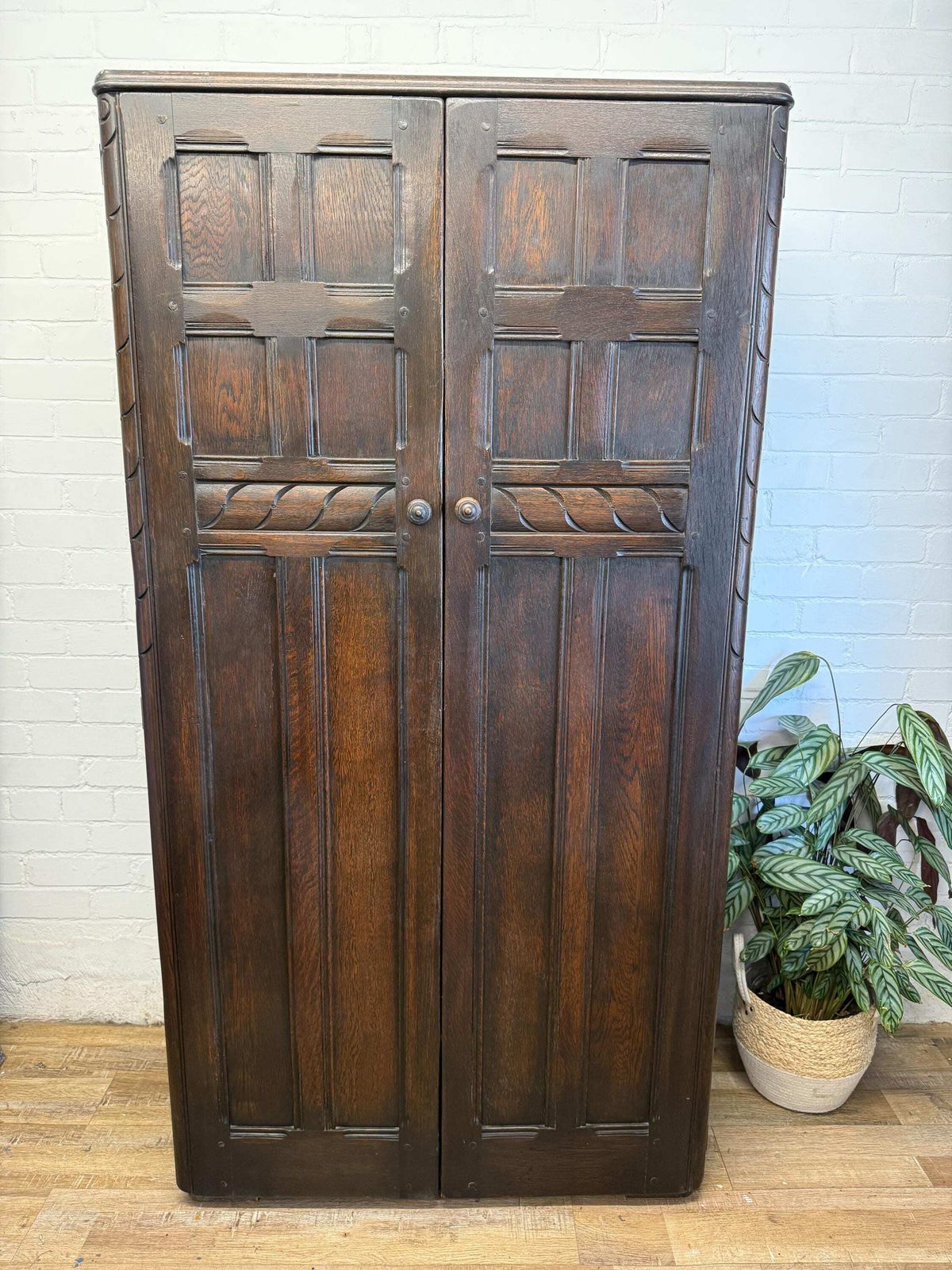 Early Ercol Solid Oak Wardrobe | C.1951–1957