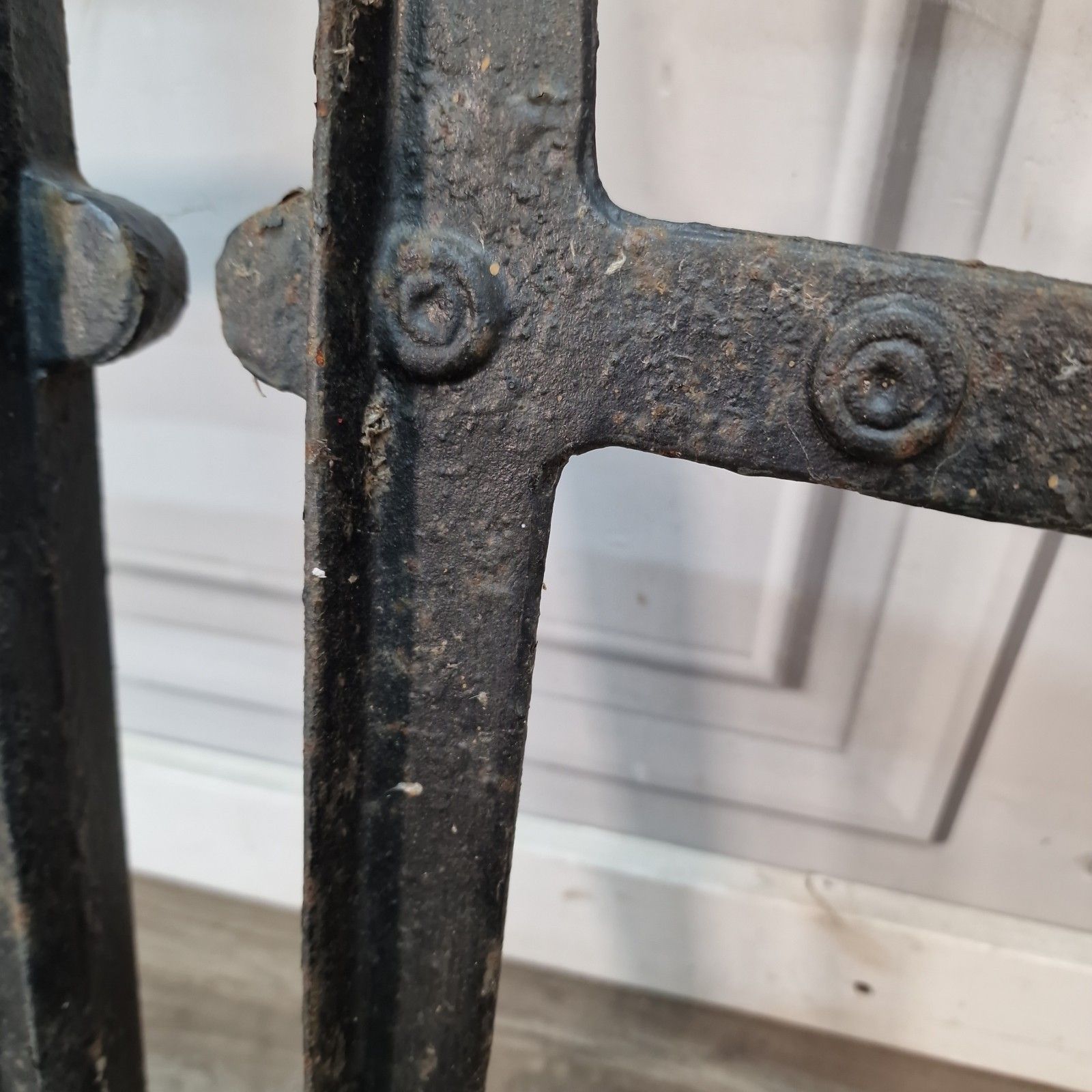 Pair Antique Cast Iron Bench Ends Victorian Garden Bench Supports photo vintage
