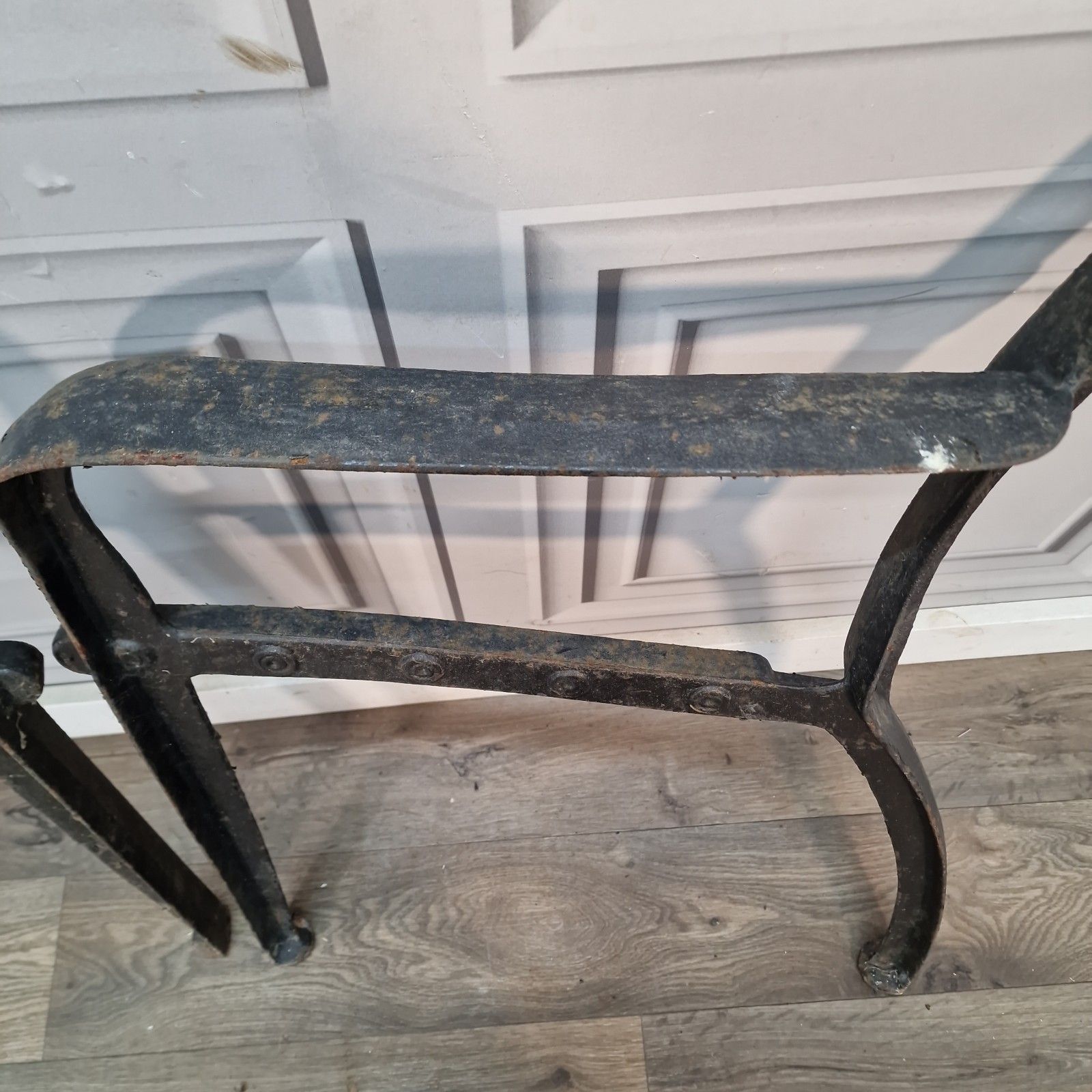 Pair Vintage Cast Iron Bench Ends Victorian Style Garden Seat Supports Frames photo buy