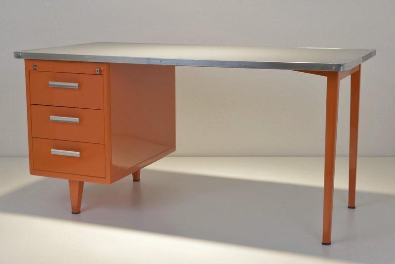 Sheet Steel Desk From Gispen, Netherlands, 1955 photo buy