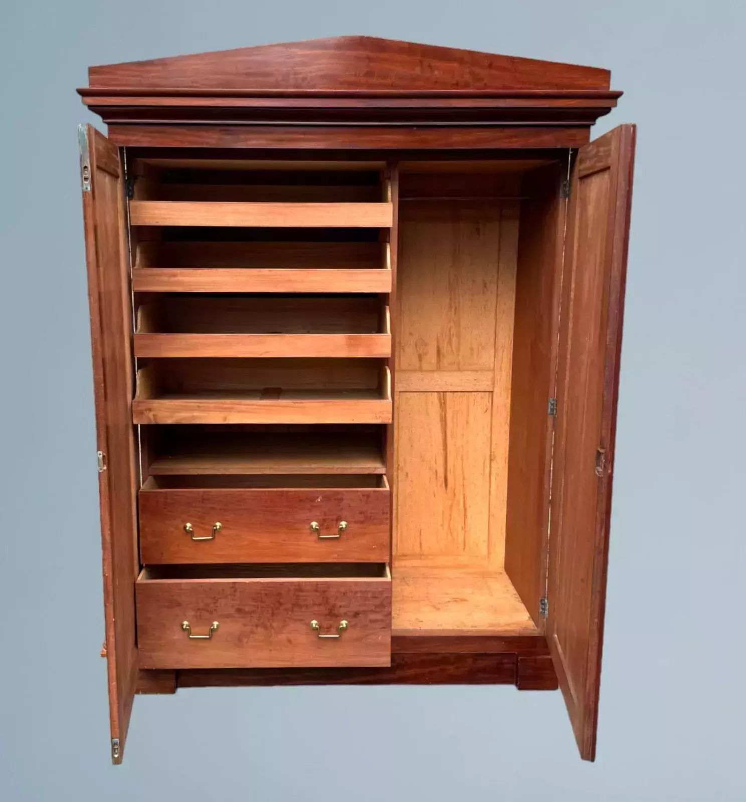 A Large Victorian Mahogany Two Door Wardrobe Of Exceptional Quality photo vinterior