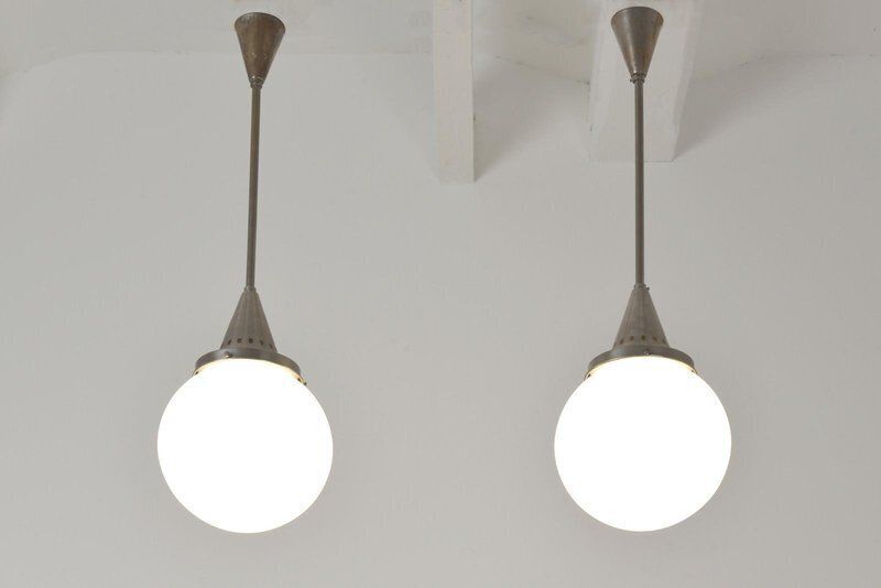 Sphere Lights In Frosted Glass, 1928, Set Of 2 photo for sale