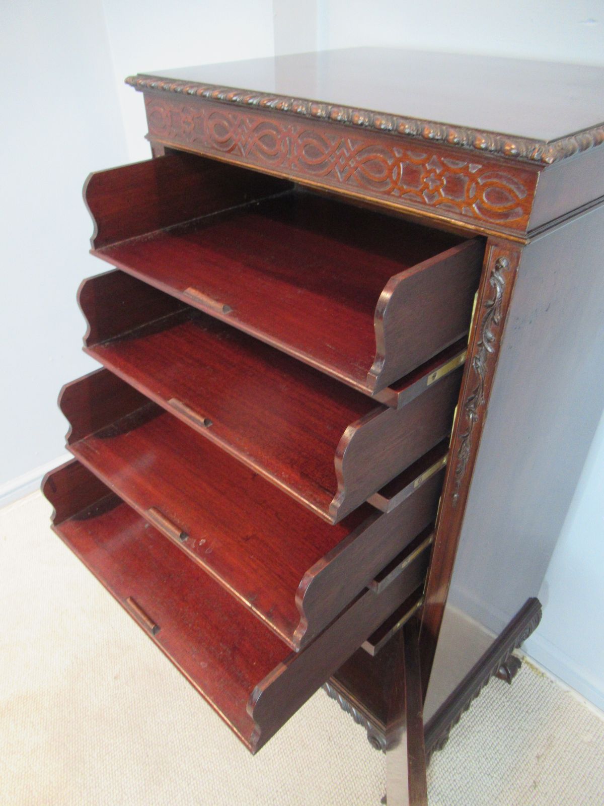 photo for sale A 1920s   Mahogany  Music Or File Cabinet