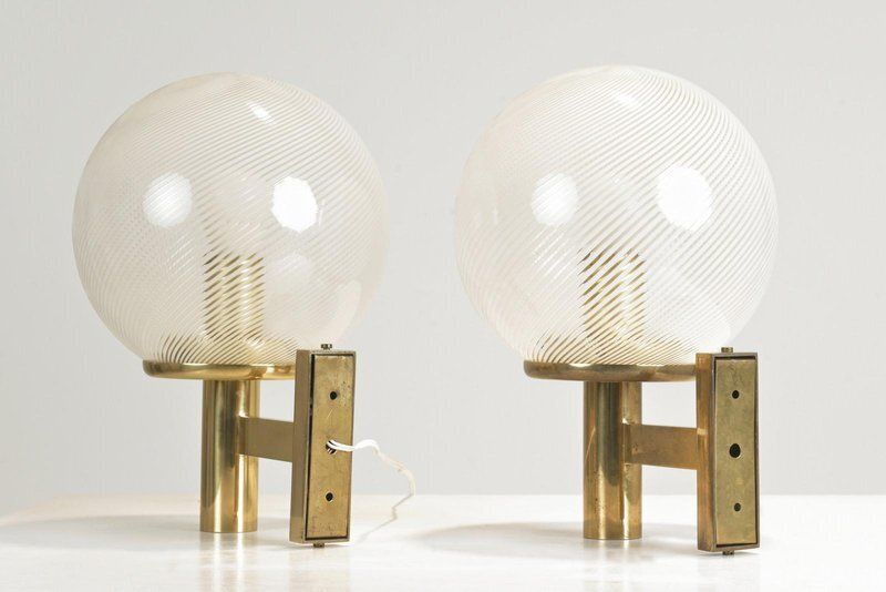 Thread Glass Filigran Wall Lights By Paolo Venini, Italy, 1940s, Set Of 2 photo vintage