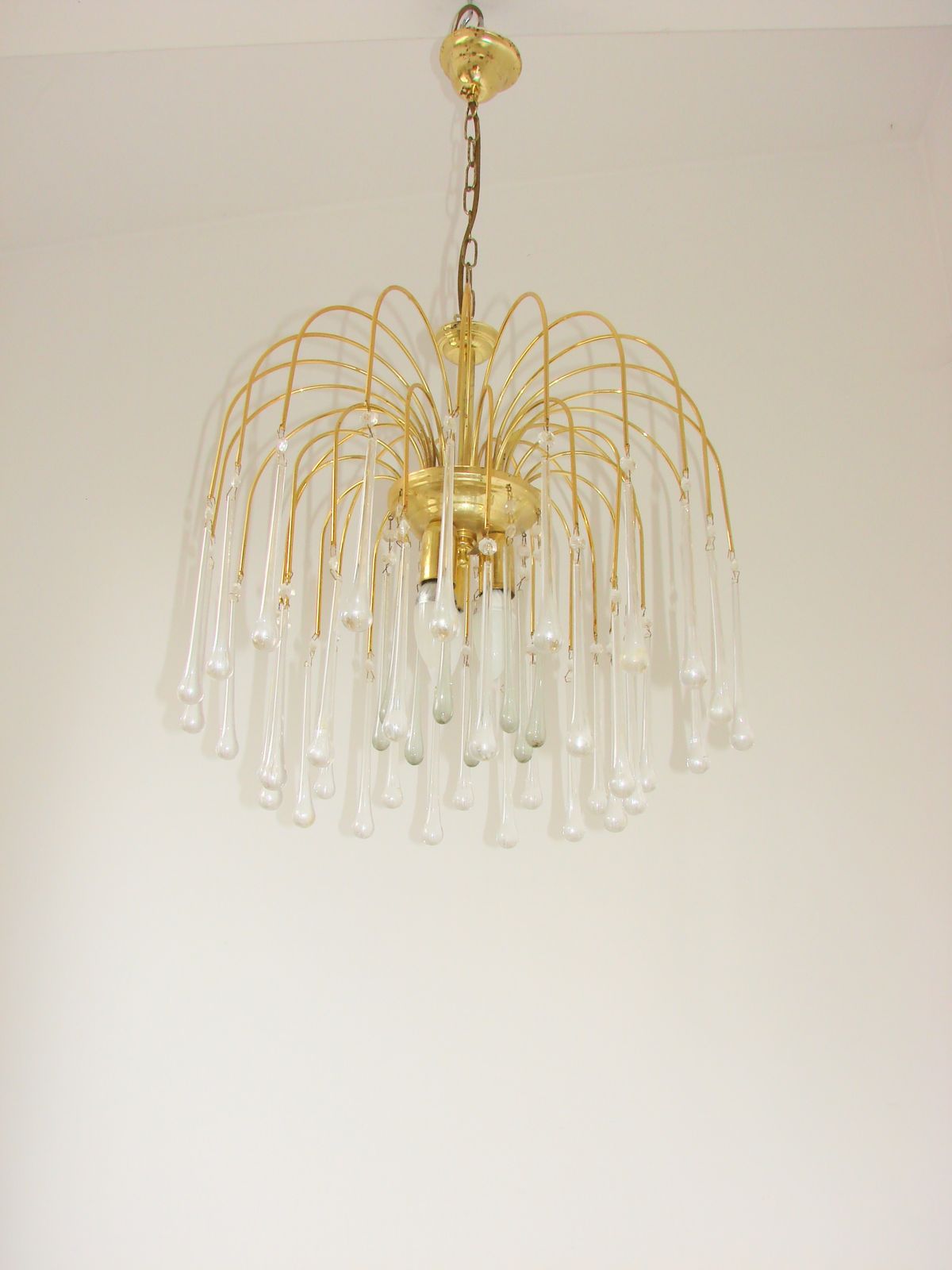 Paolo Venini Style Pendant Lamp – Brass Plated, photo furniture