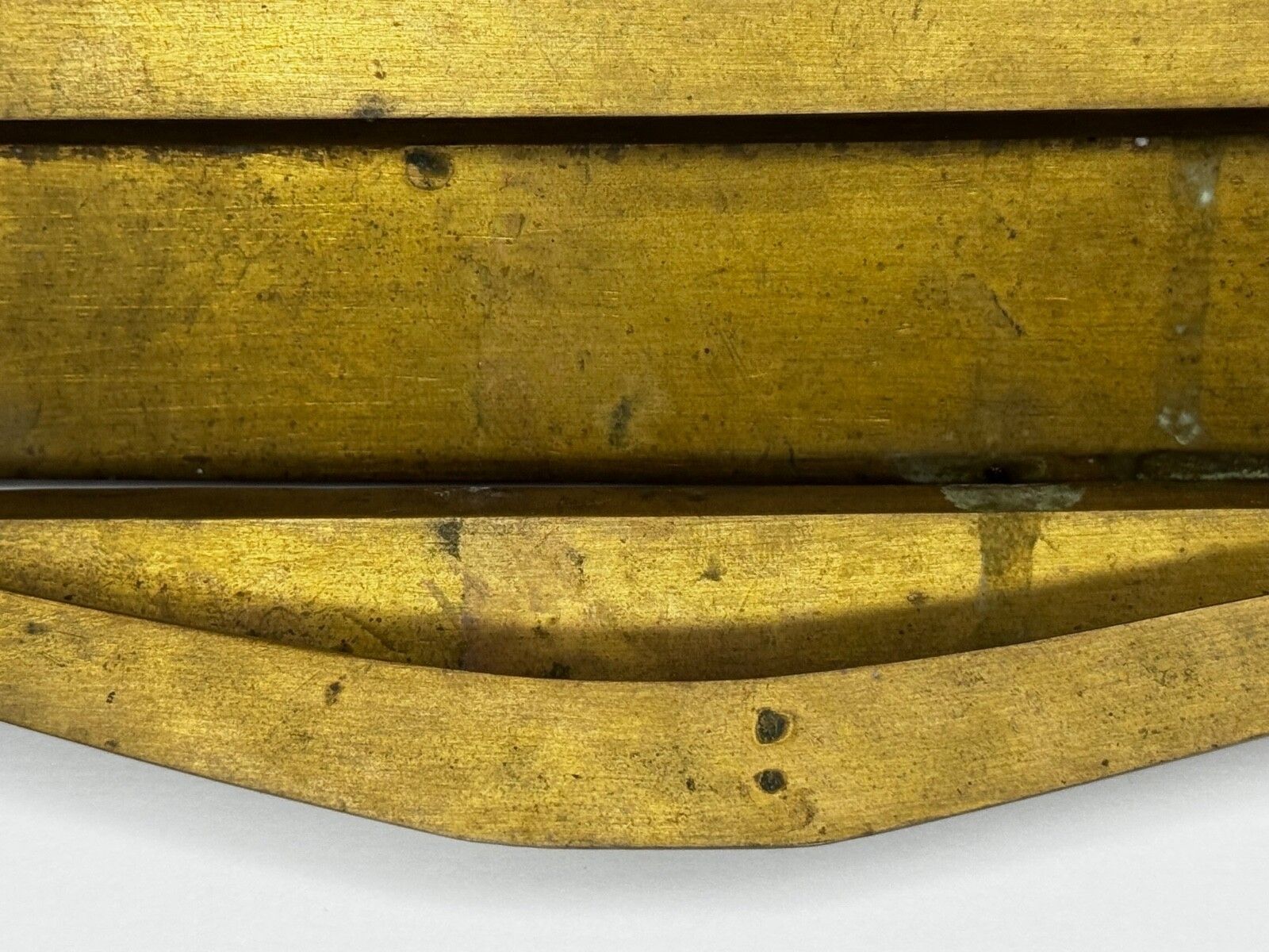 photo for sale Art Deco Stepped Brass Door Knocker With Mail Slot