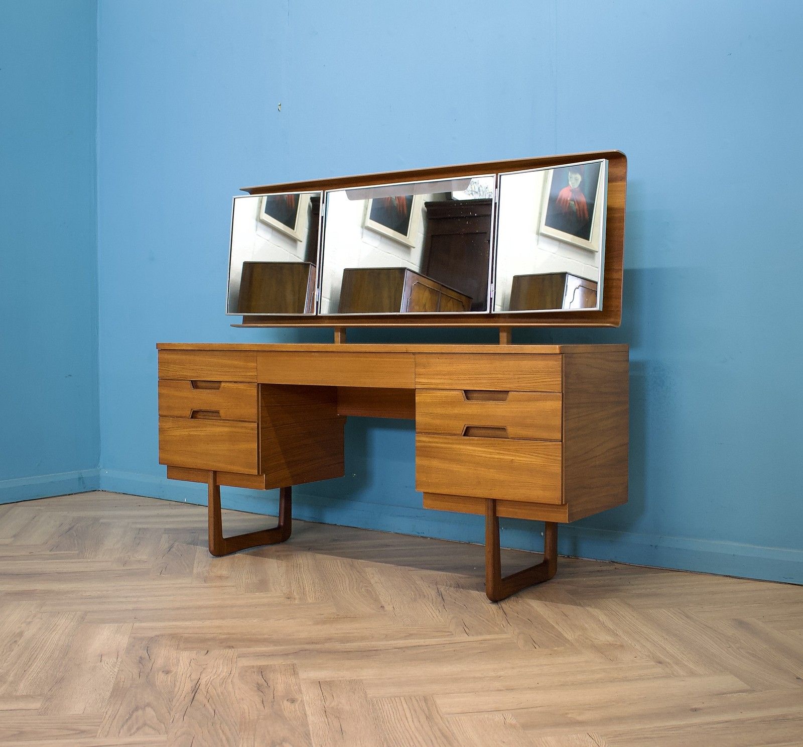 Mid Century Teak Dressing Table Or Desk From Uniflex, 1960s #1790 photo for sale