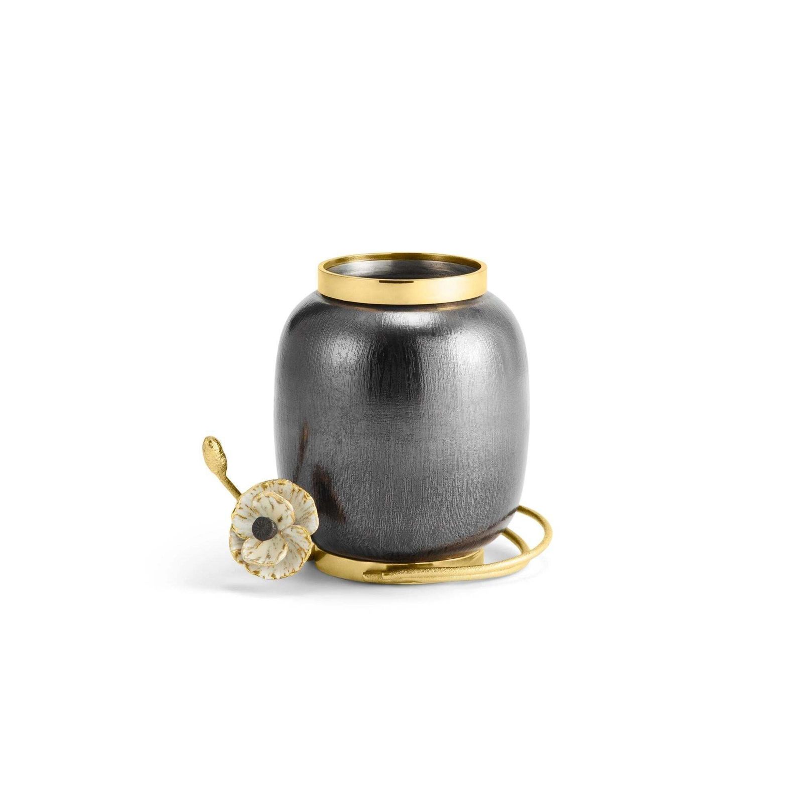 Pair Of Small Contemporary Black And Gold Metal Anemone Vase photo furniture