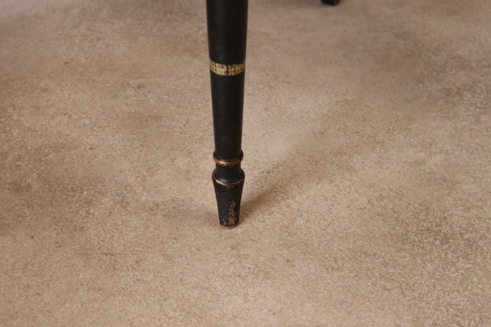 photo for sale Antique Regency Ebonised Parcel Gilt Painted Elbow Chair Cane Seat Armchair