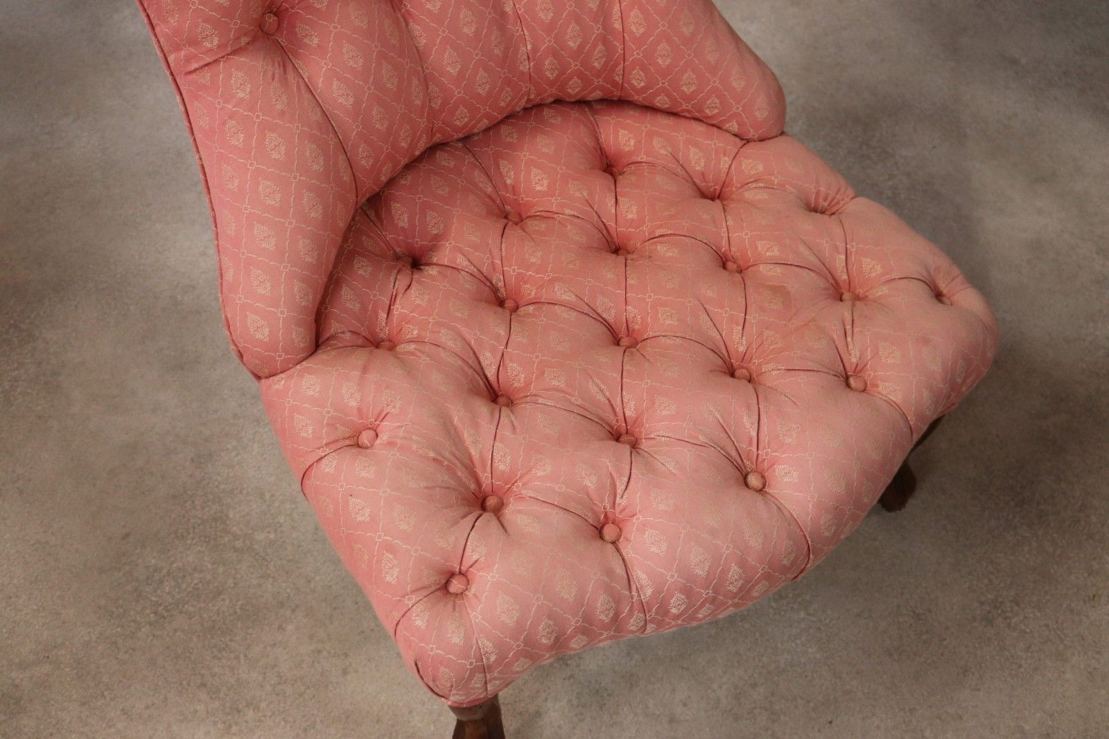 photo vintage Pair Of Antique Walnut Victorian Chairs Scroll Back Slipper Chairs