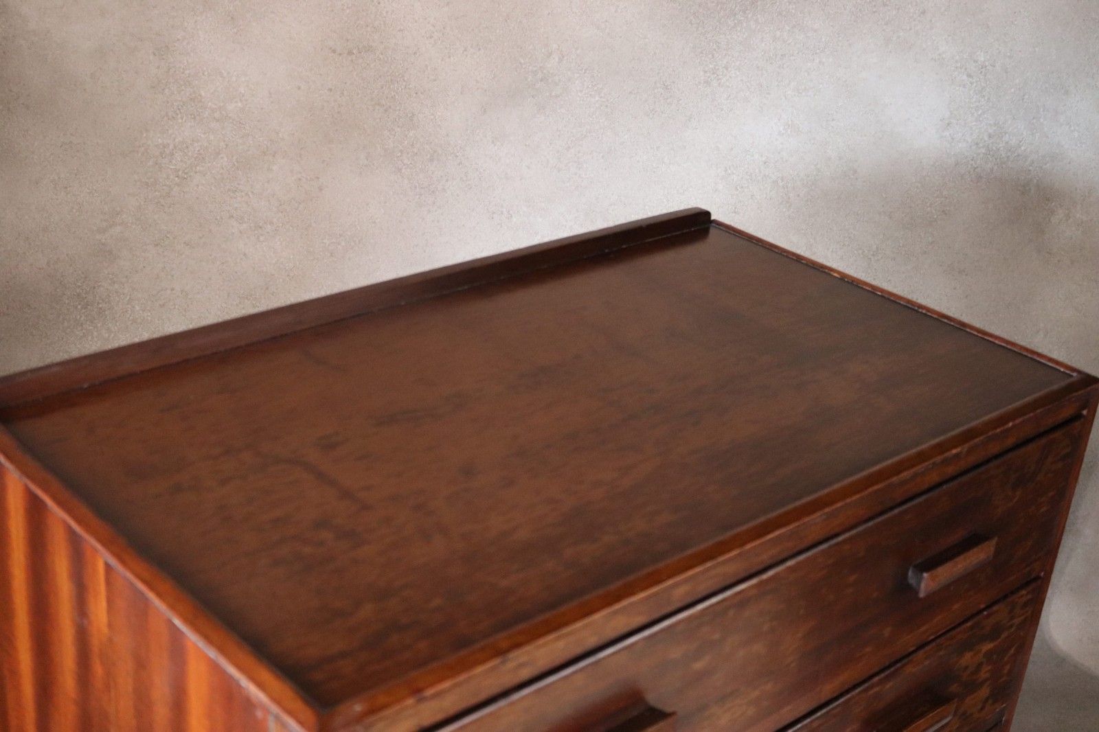 Vintage Mid Century Art Deco Style Utility Tallboy Linen Cabinet 1940s photo vinterior