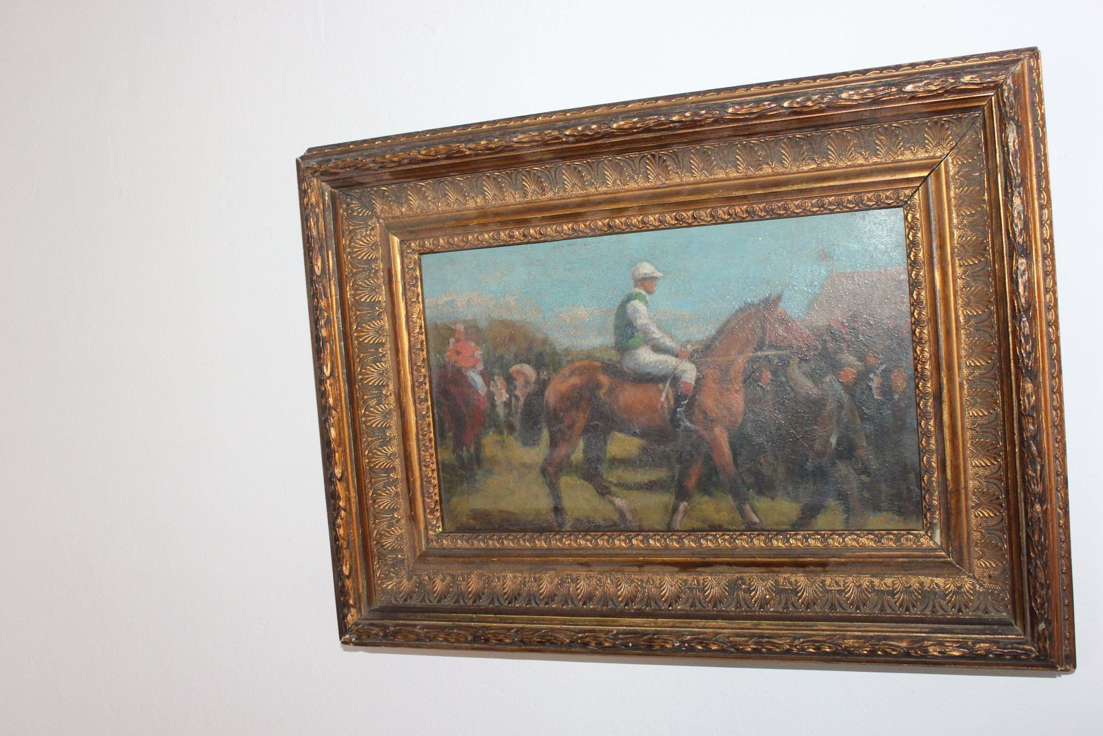 Antique Race Horse Study Oil On Artist Board Manner Of Alfred Munnings photo Art