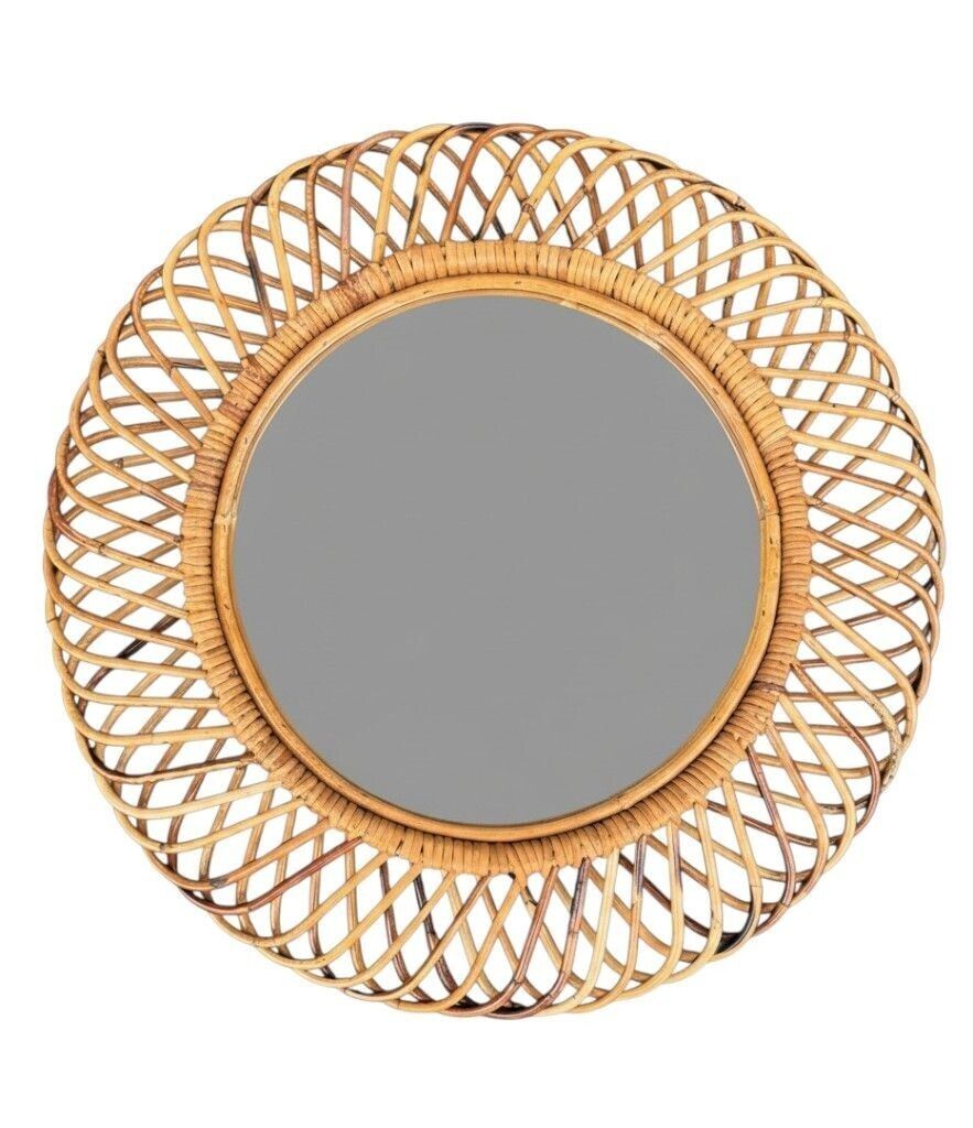 An Italian 1970s Circular Woven Bamboo Mirror By Franco Albini For Bonacina photo buy