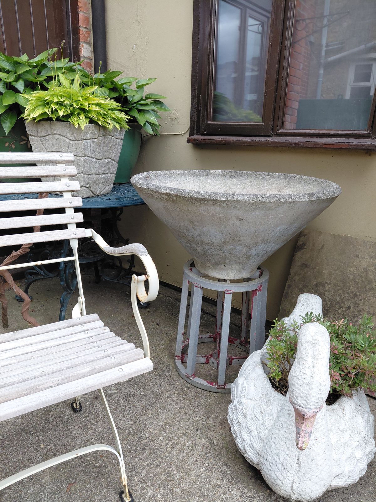 1950s Large Concrete Conical Planter / Willy Guhl Style photo buy