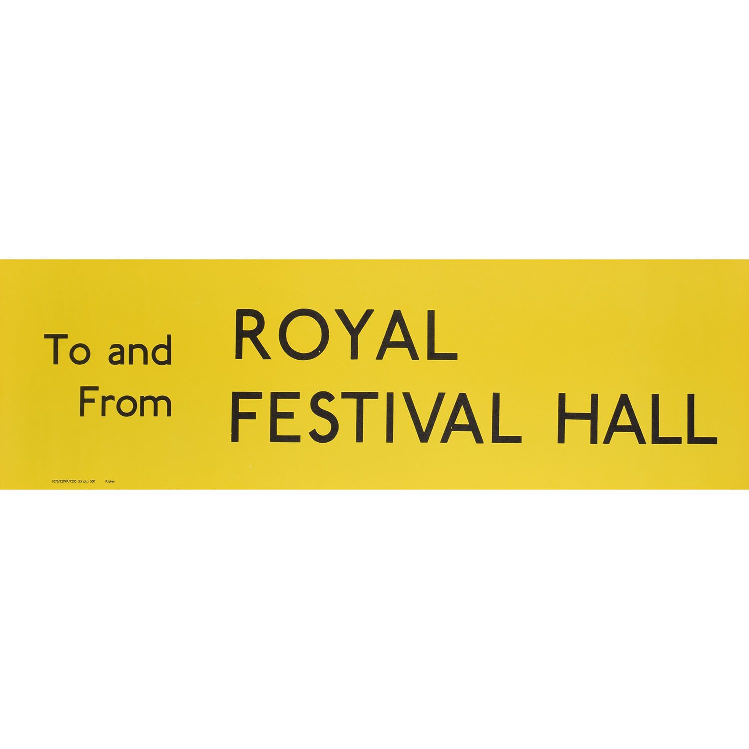 Royal Festival Hall Routemaster Slipboard Poster C1970