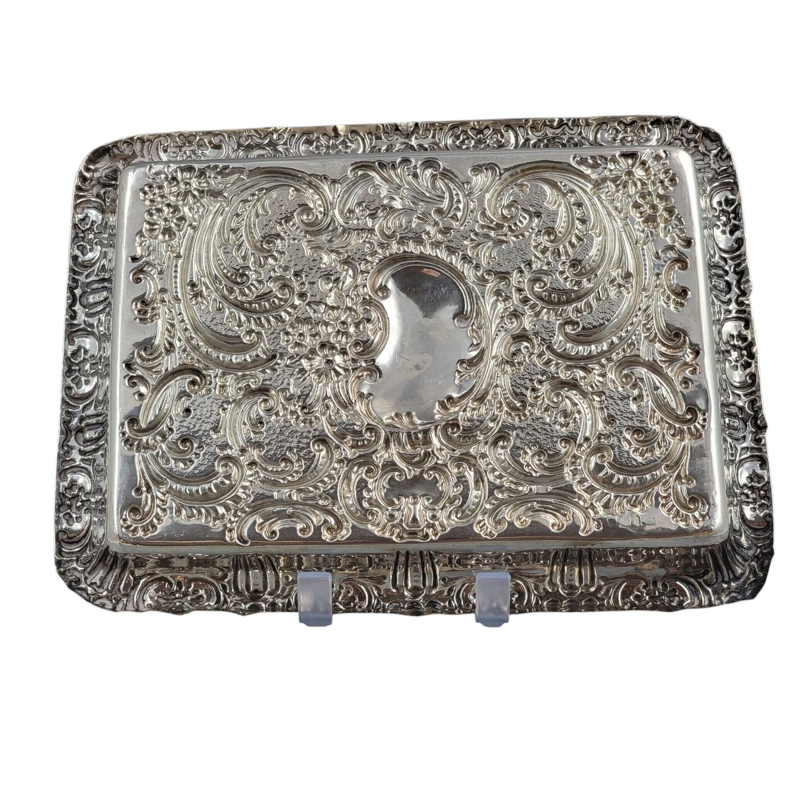 Edwardian Sterling Silver Card Tray By Robert Pringle & Sons, London 1904 photo for sale