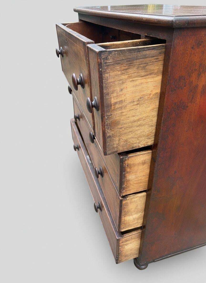 photo vintage Beautiful Georgian Mahogany Inlaid Secretaire Bookcase, Classic 18th Century British Furniture Desk Design