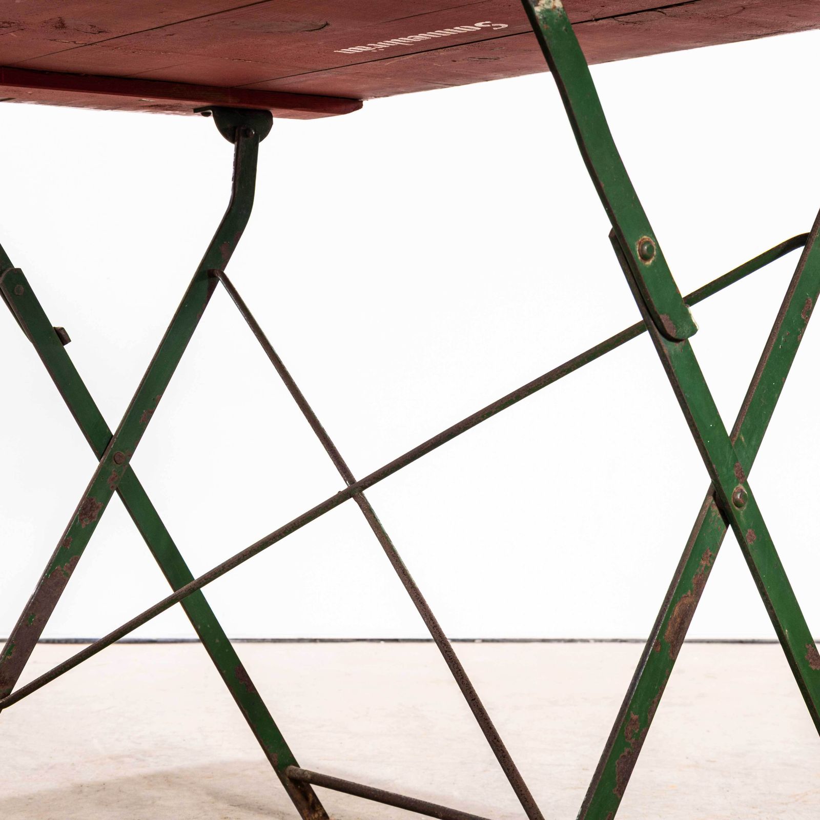 1950's French Folding Wood And Forged Metal Base Table photo vinterior
