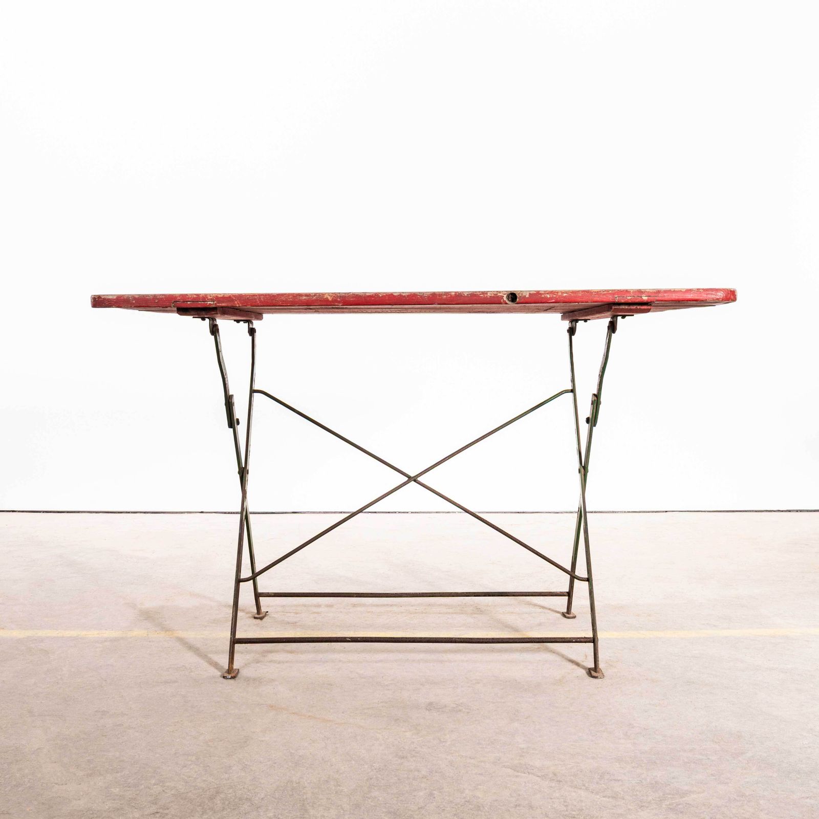 1950's French Folding Wood And Forged Metal Base Table photo buy