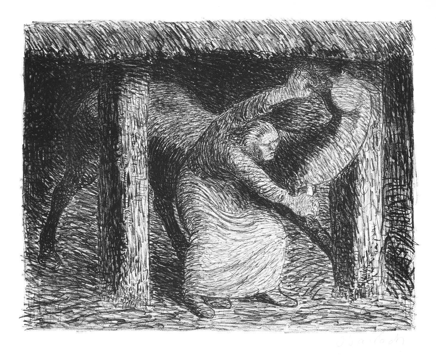 Ernst Barlachdie Mörderin   Original Lithograph By Ernst Barlach   19121912