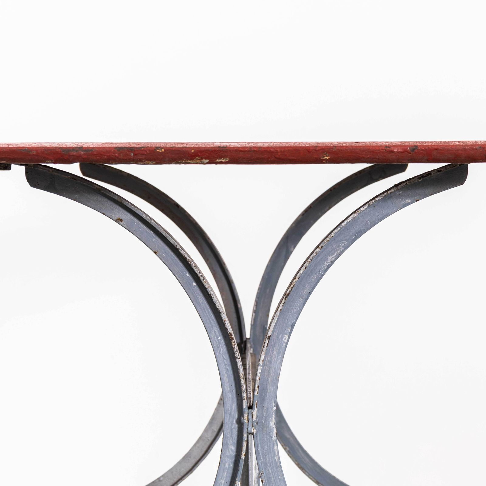 1950's Heavy Weight French Garden Table With Red Top photo 595.0