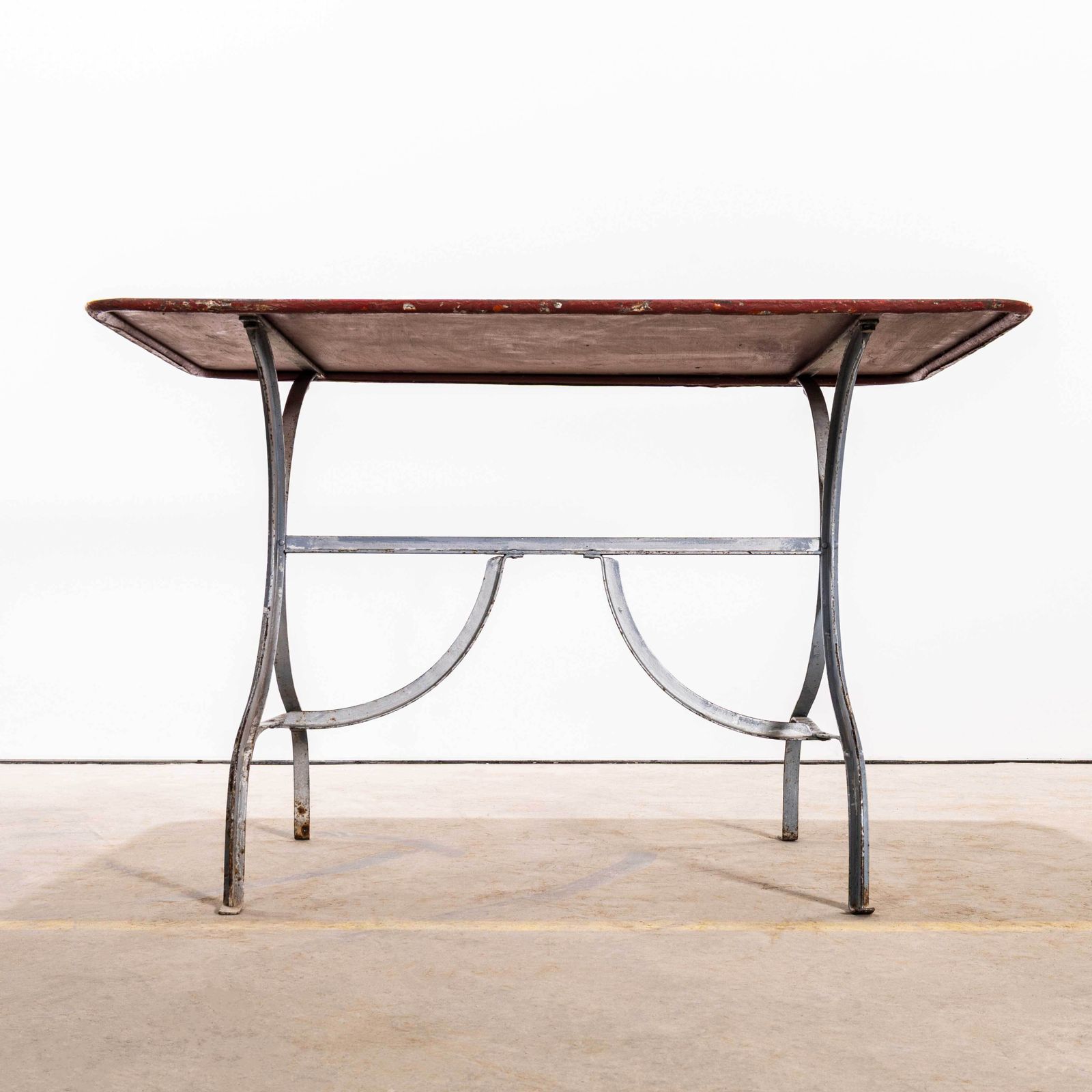 1950's Heavy Weight French Garden Table With Red Top photo for sale
