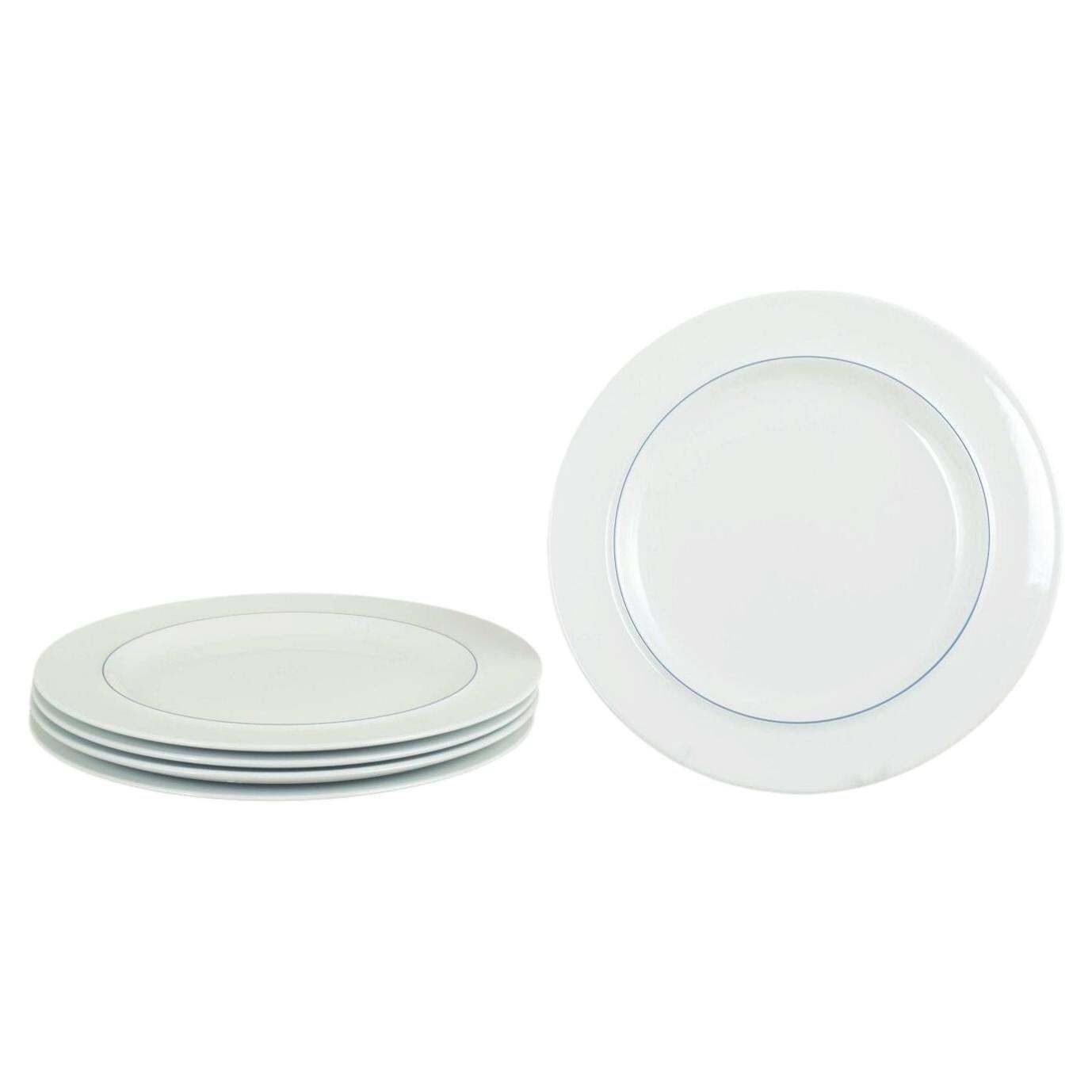 Grethe Meyer For Royal Copenhagen. Set Of Five Blue Line Lunch Plates In Faience