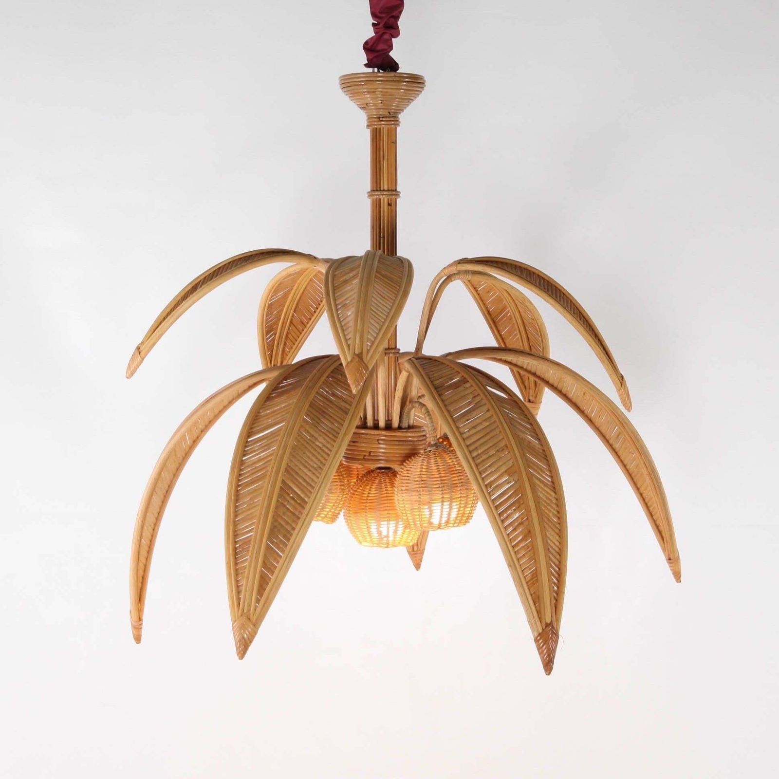 Rattan "Palmtree/Coconut" Chandelier photo buy