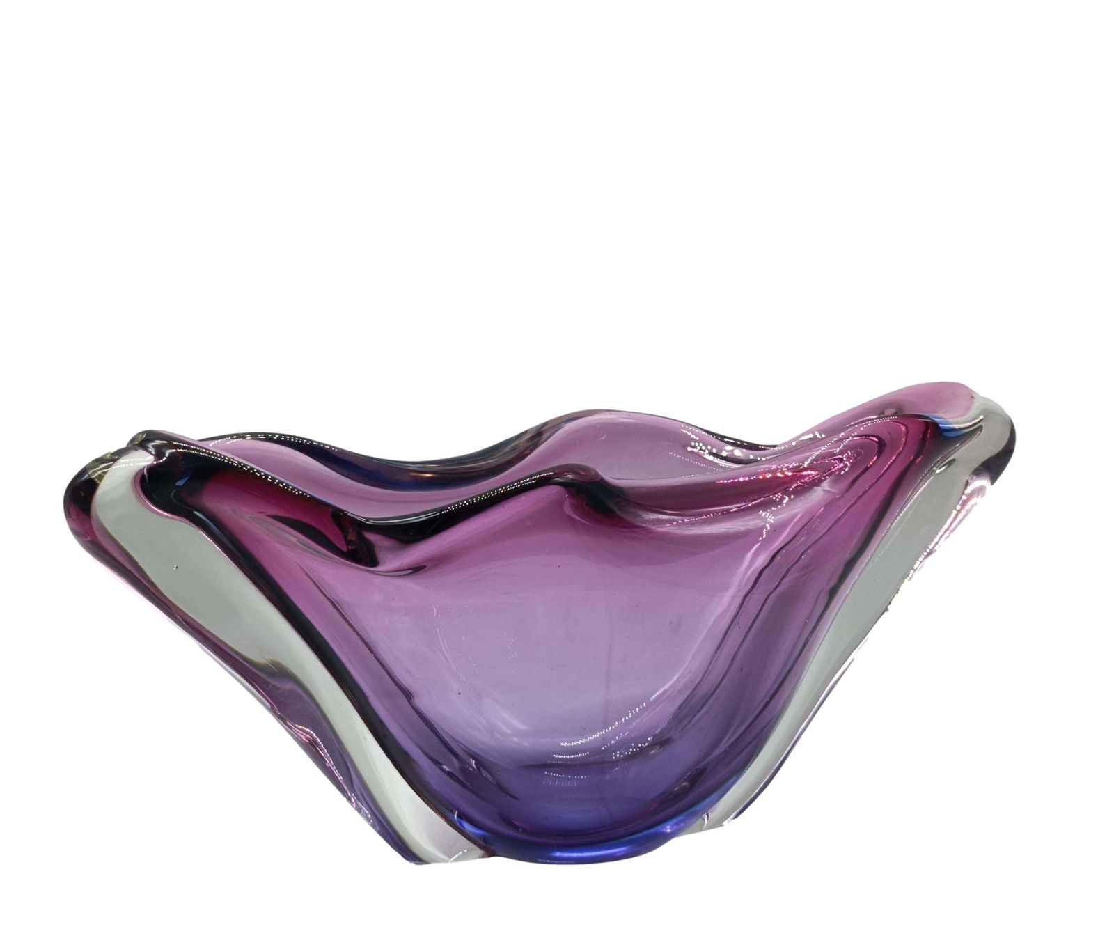 Flavio Poli For Seguso Purple Submerged Murano Glass Centerpiece, 1960s photo furniture