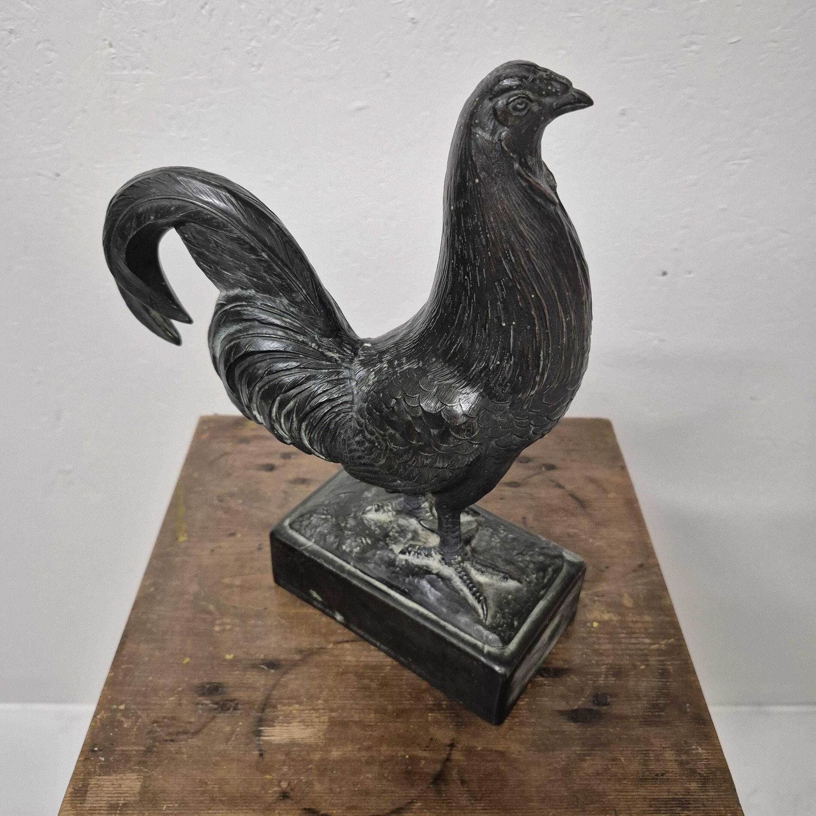 Art Advertising Courage Ales Brewery Cast Bronze Metal Cockerel Figure photo