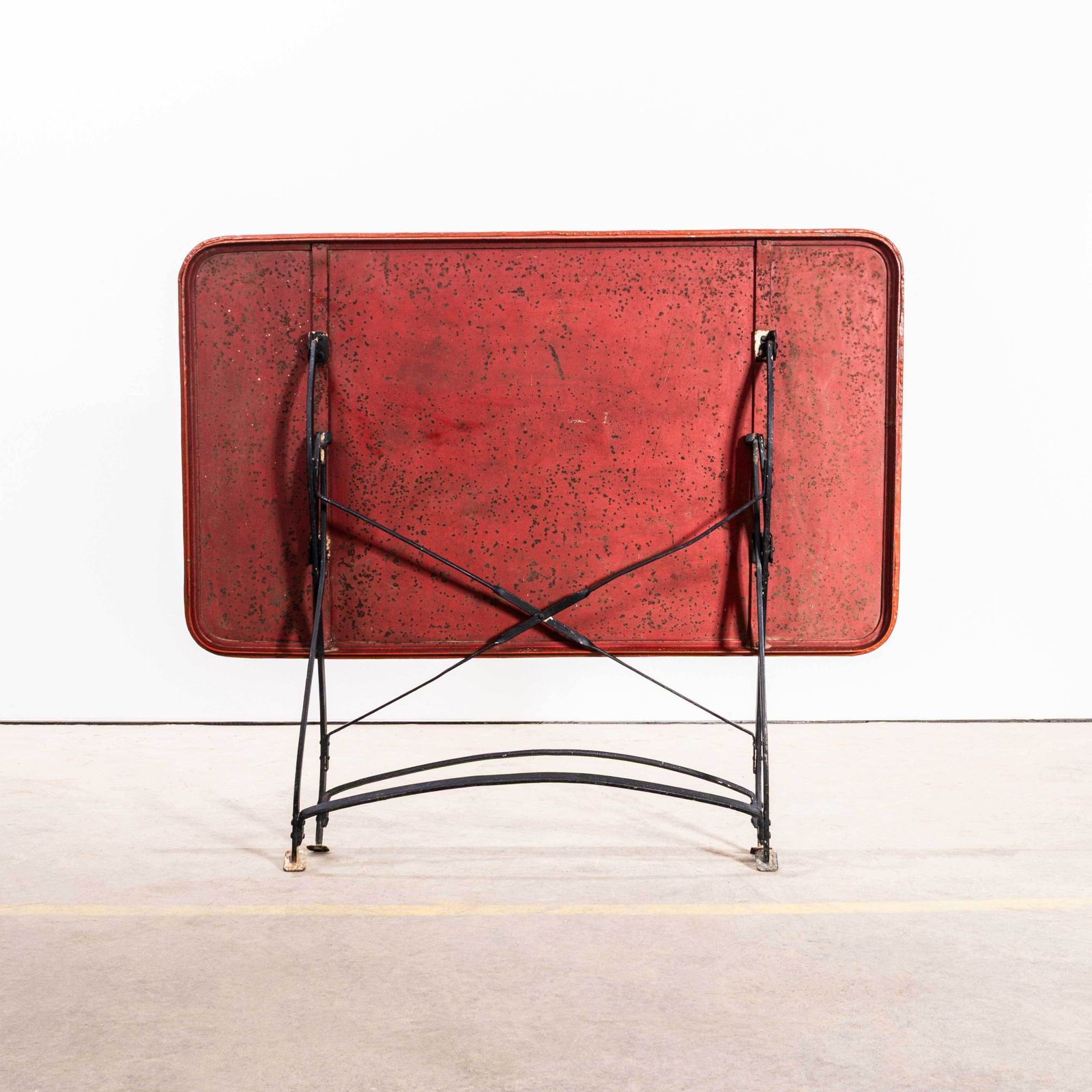 1950's Red Heavy Weight French Garden Folding Table photo for sale