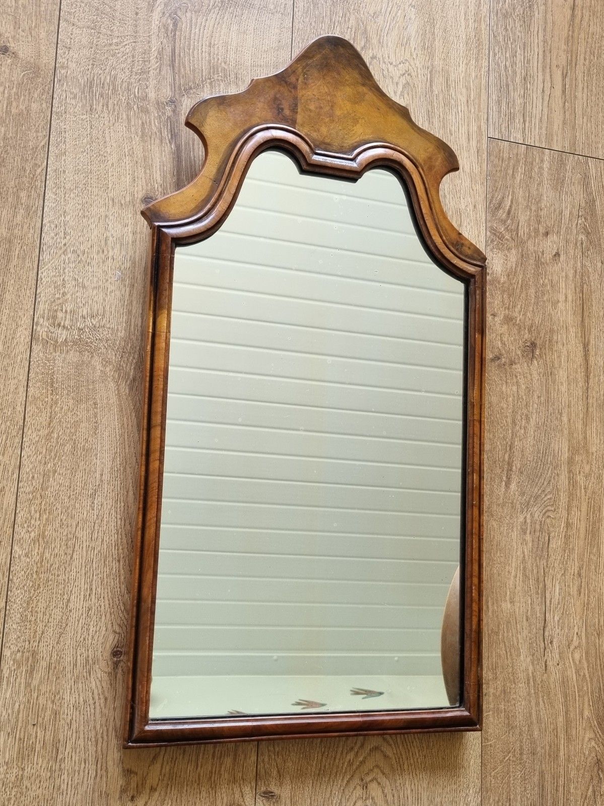 Antique Walnut Pier Mirror Queen Anne Style Arched 59cm X 30cm photo Home Decor