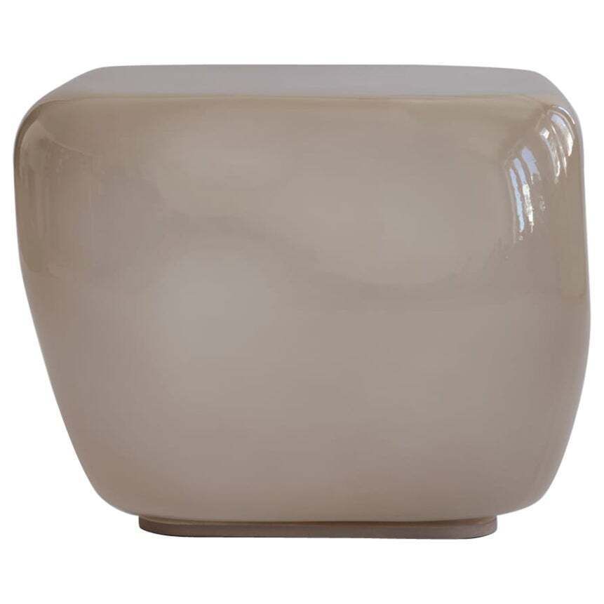 Medium Coffee Table In Smoked Desert Glass Contemporary Sculptural Design