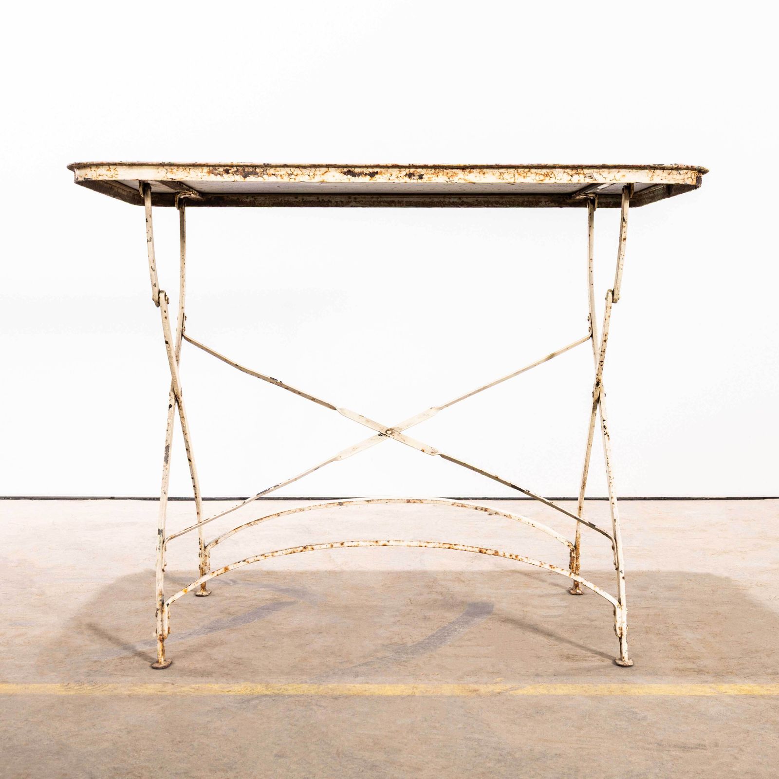 1950's White Heavy Weight French Garden Folding Table photo for sale