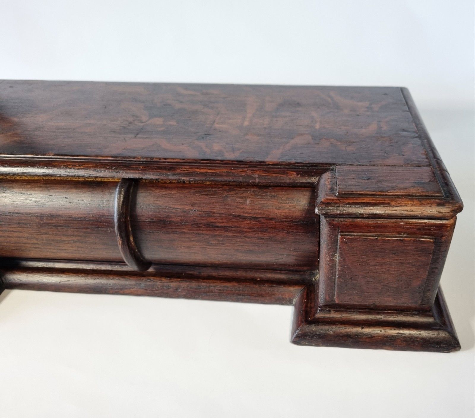 Antique 19th Century Solid Oak Desk Top Drawer Writing Box Collectors Storage photo for sale