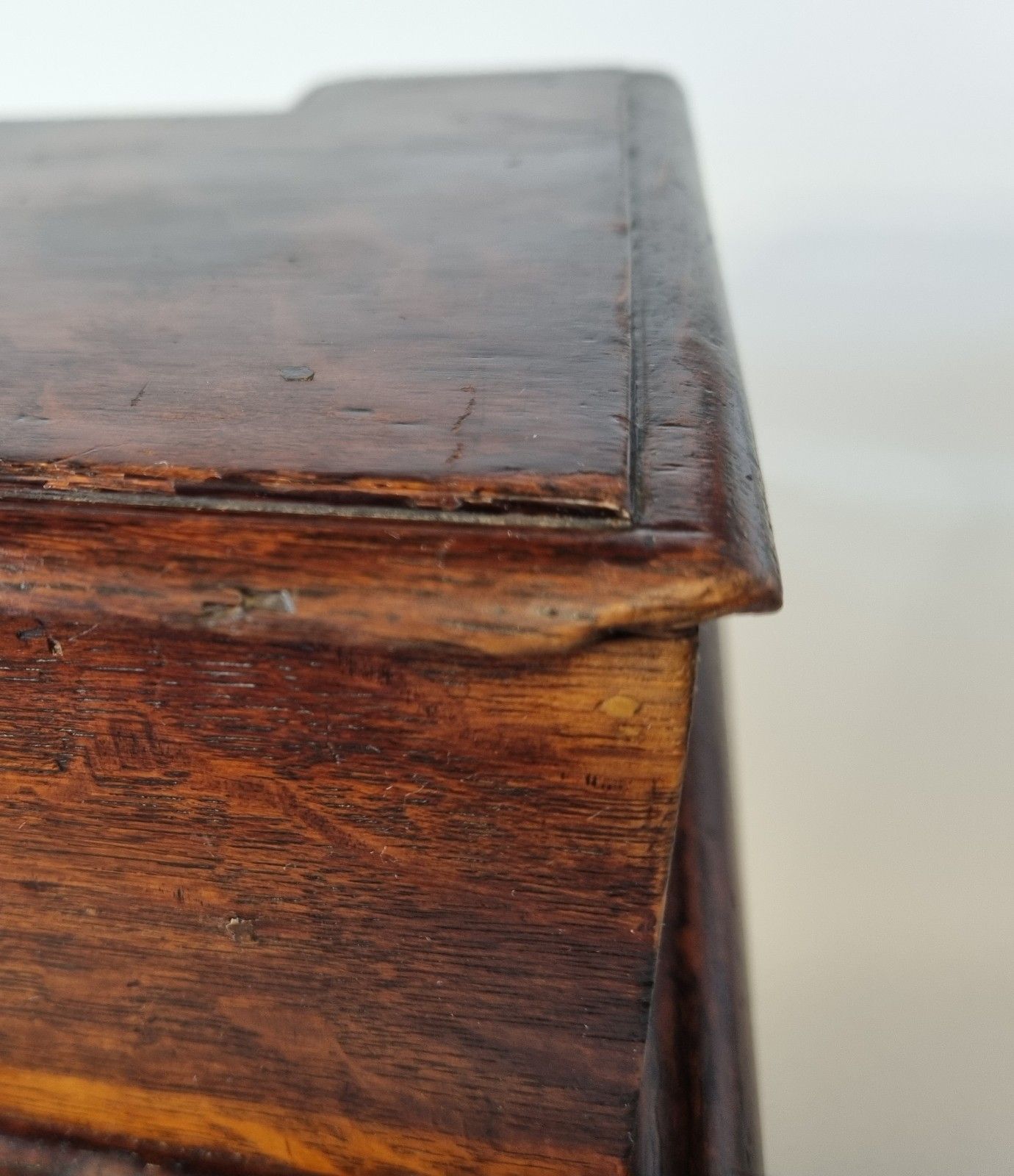 Furniture Antique 19th Century Solid Oak Desk Top Drawer Writing Box Collectors Storage photo
