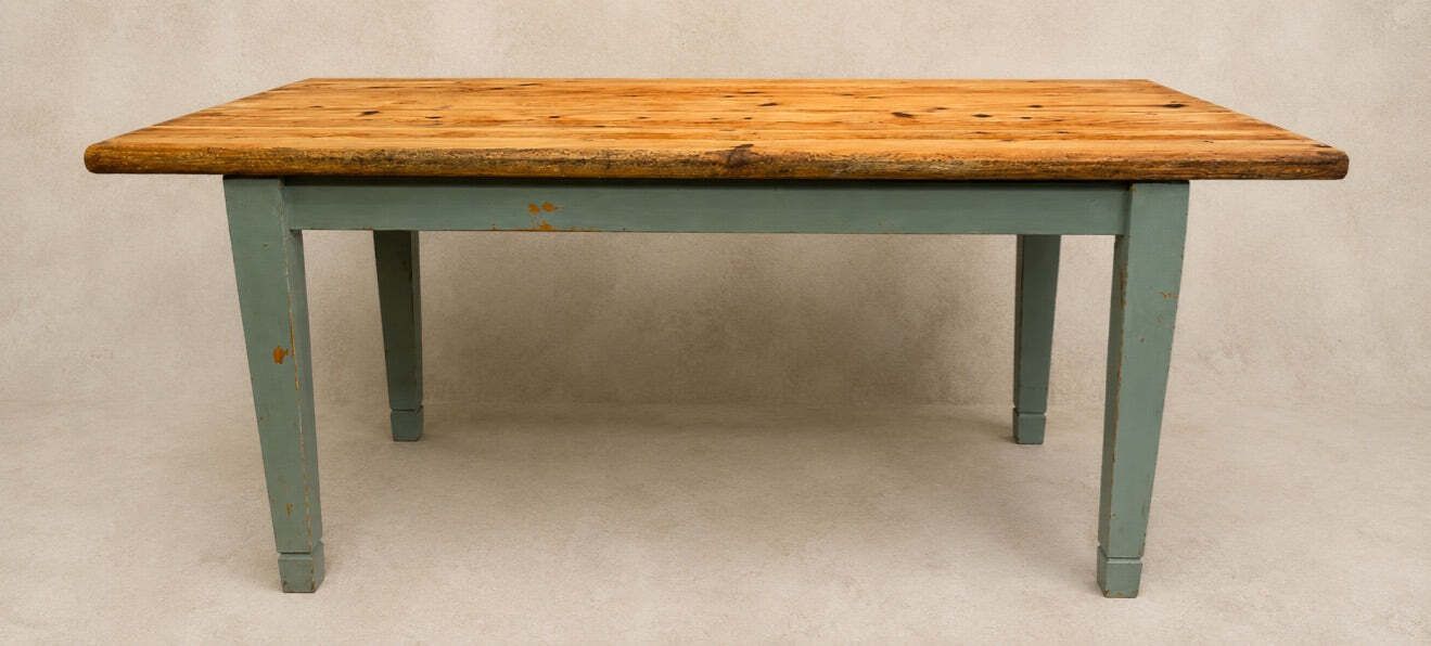 Vintage Painted Pine Farmhouse Table