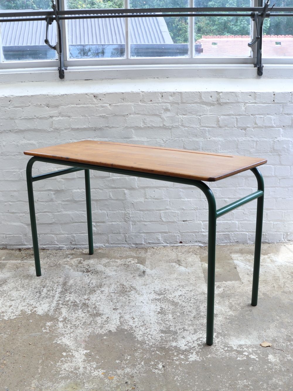 325.0 Vintage French Double School Desk photo