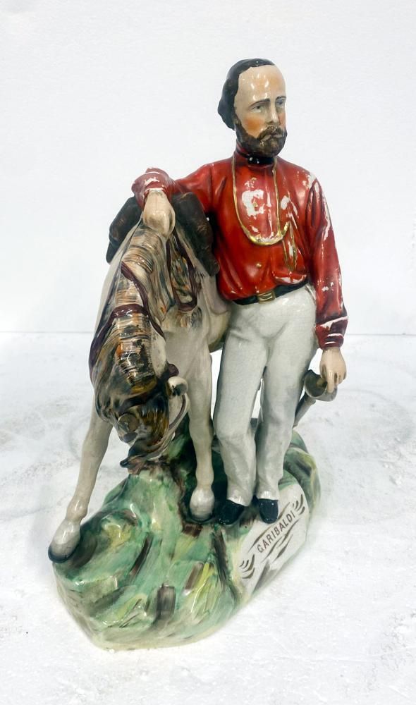 Staffordshire Pottery Garibaldi Figurine Porcelain Statue 1870 photo Home Decor