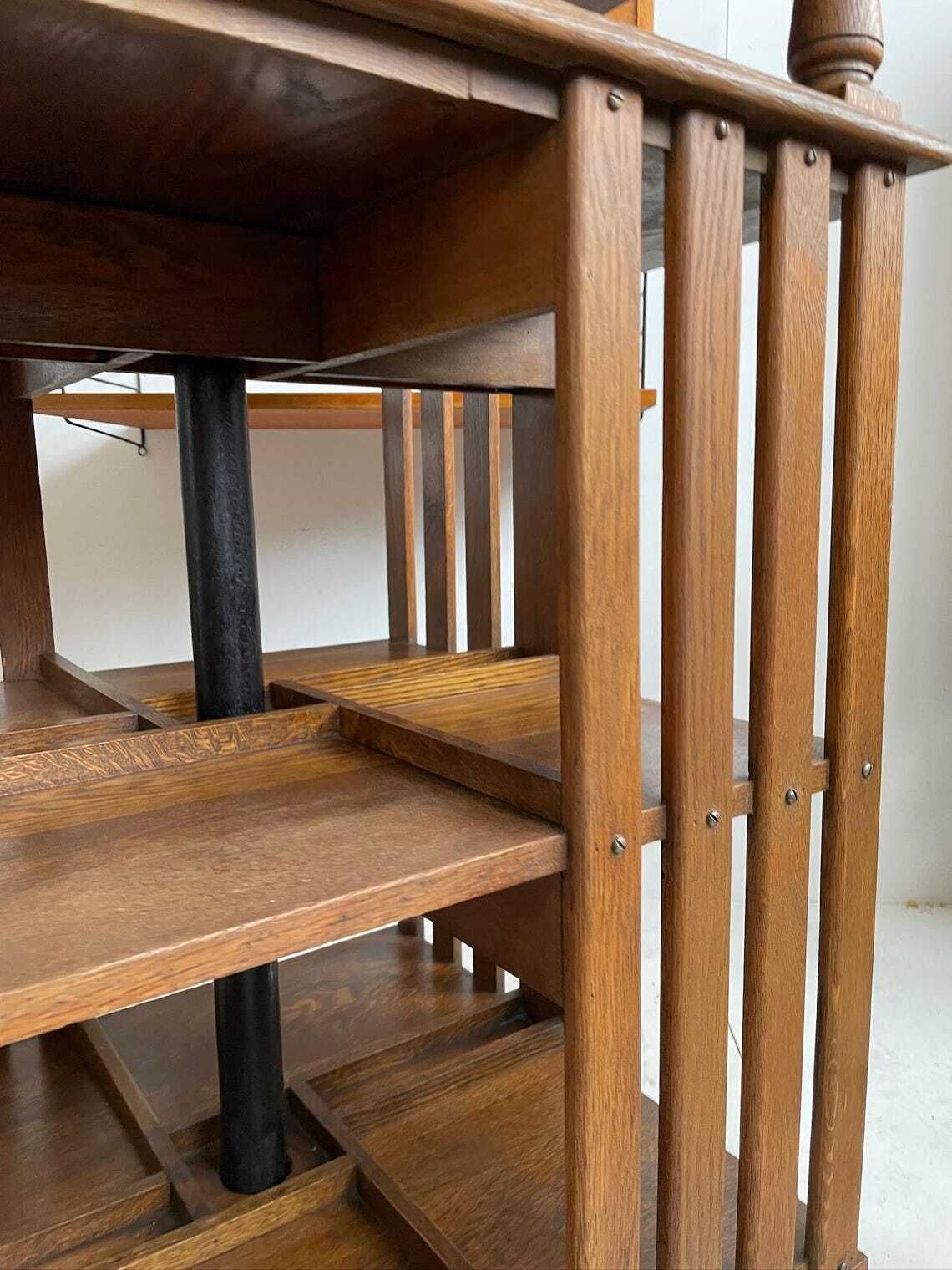 photo for sale Large Vintage Revolving Library Storage Cabinet Display Shelf