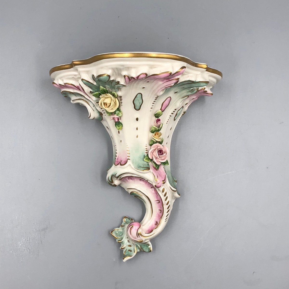 photo furniture Hand Painted Porcelain Wall Brackets In Rococo Style By Kämmer, Dresden, Set Of 3