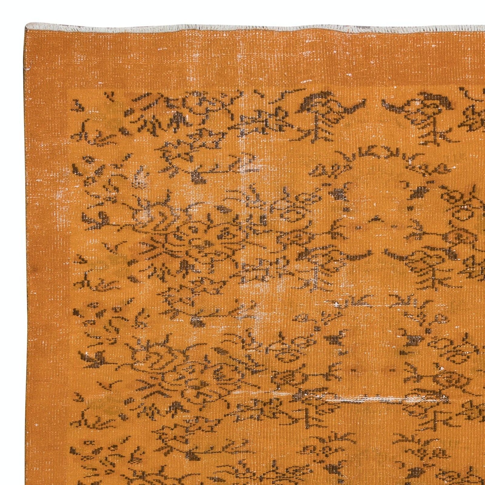 6x8,8 ft handgemaakt Turks tapijt in oranje, ideaal voor moderne interieurs photo Textiel