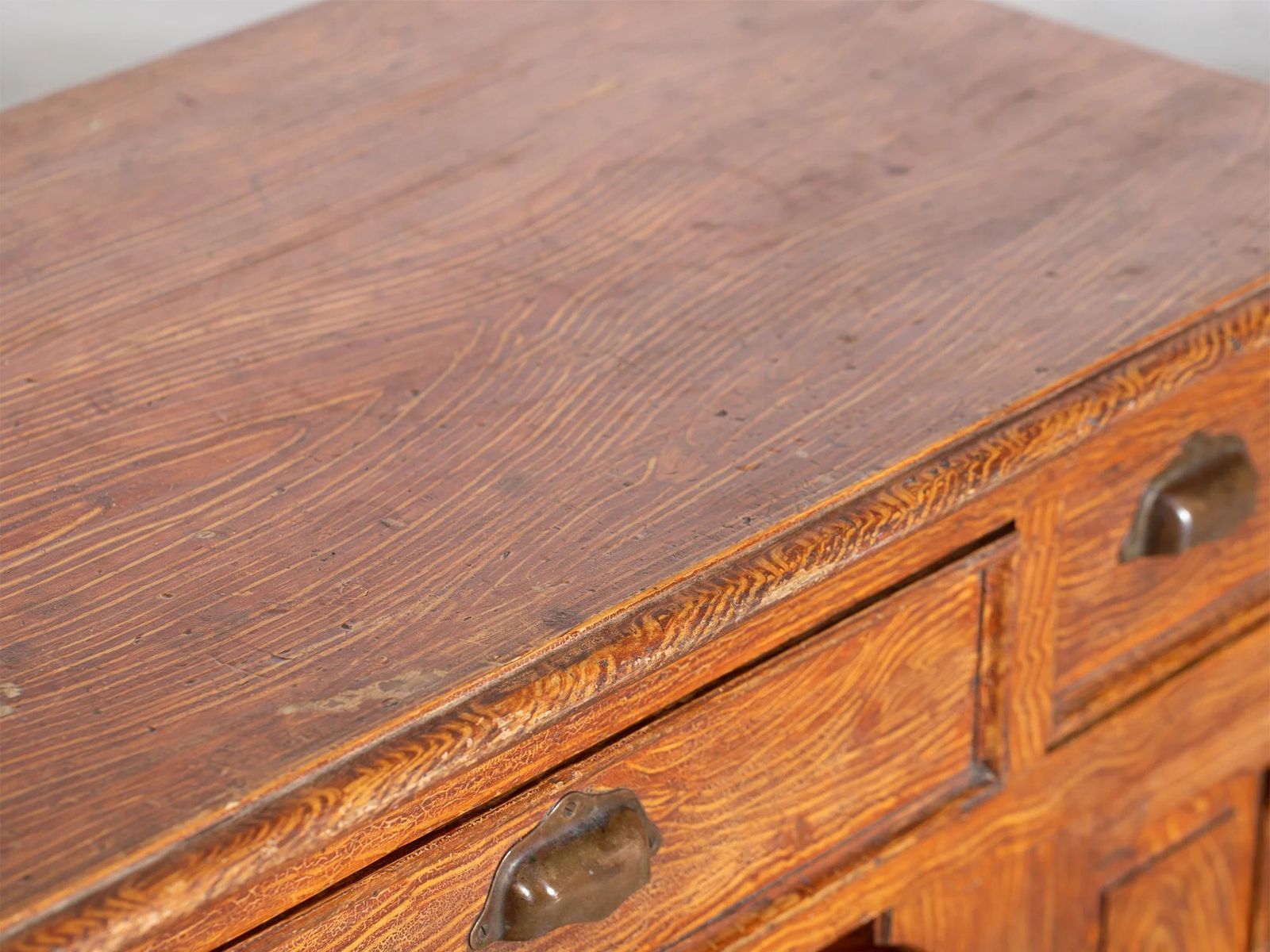 French Scumbled Pedestal Desk, Early 20th Century photo 600.0