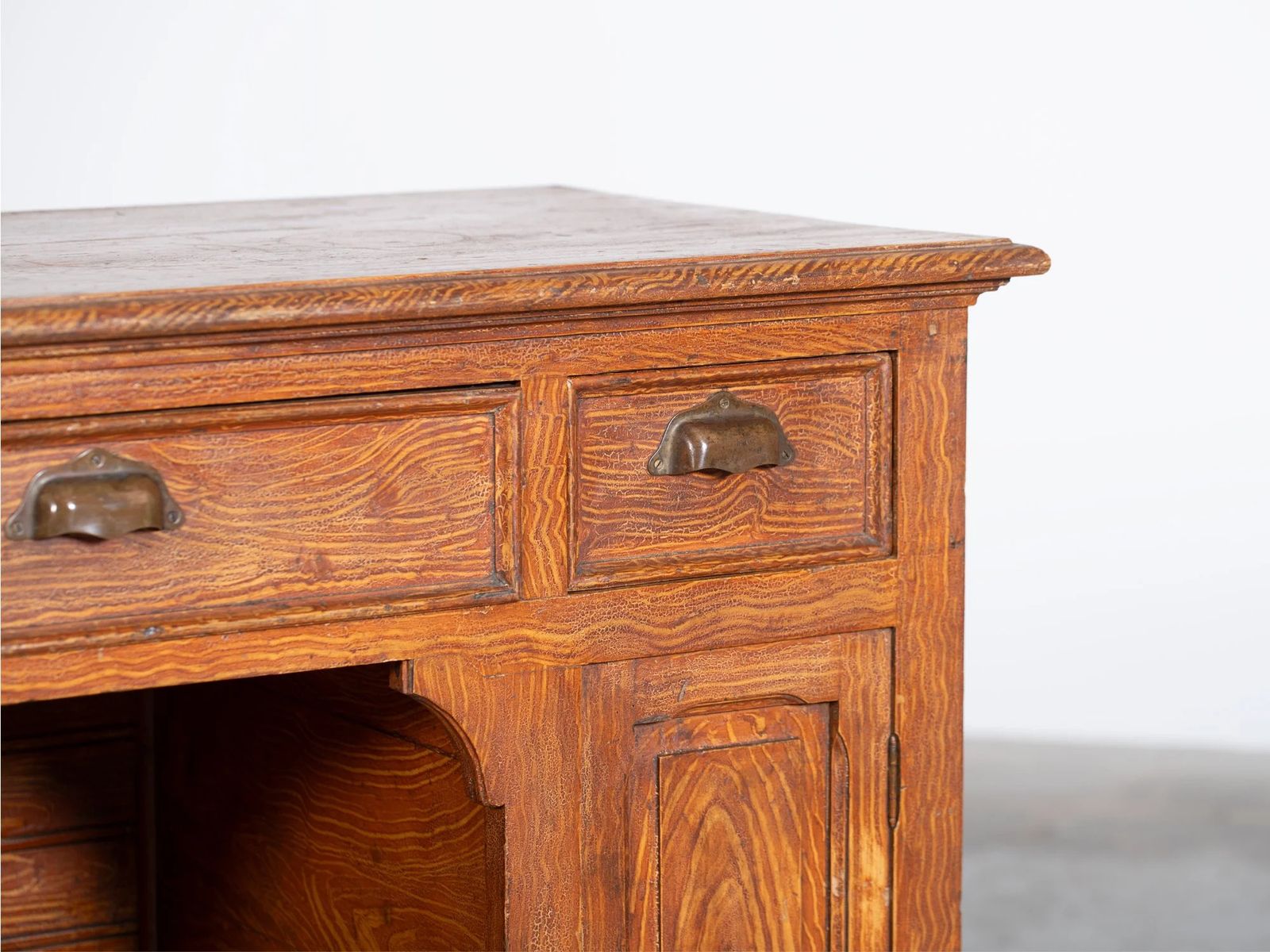 French Scumbled Pedestal Desk, Early 20th Century photo buy
