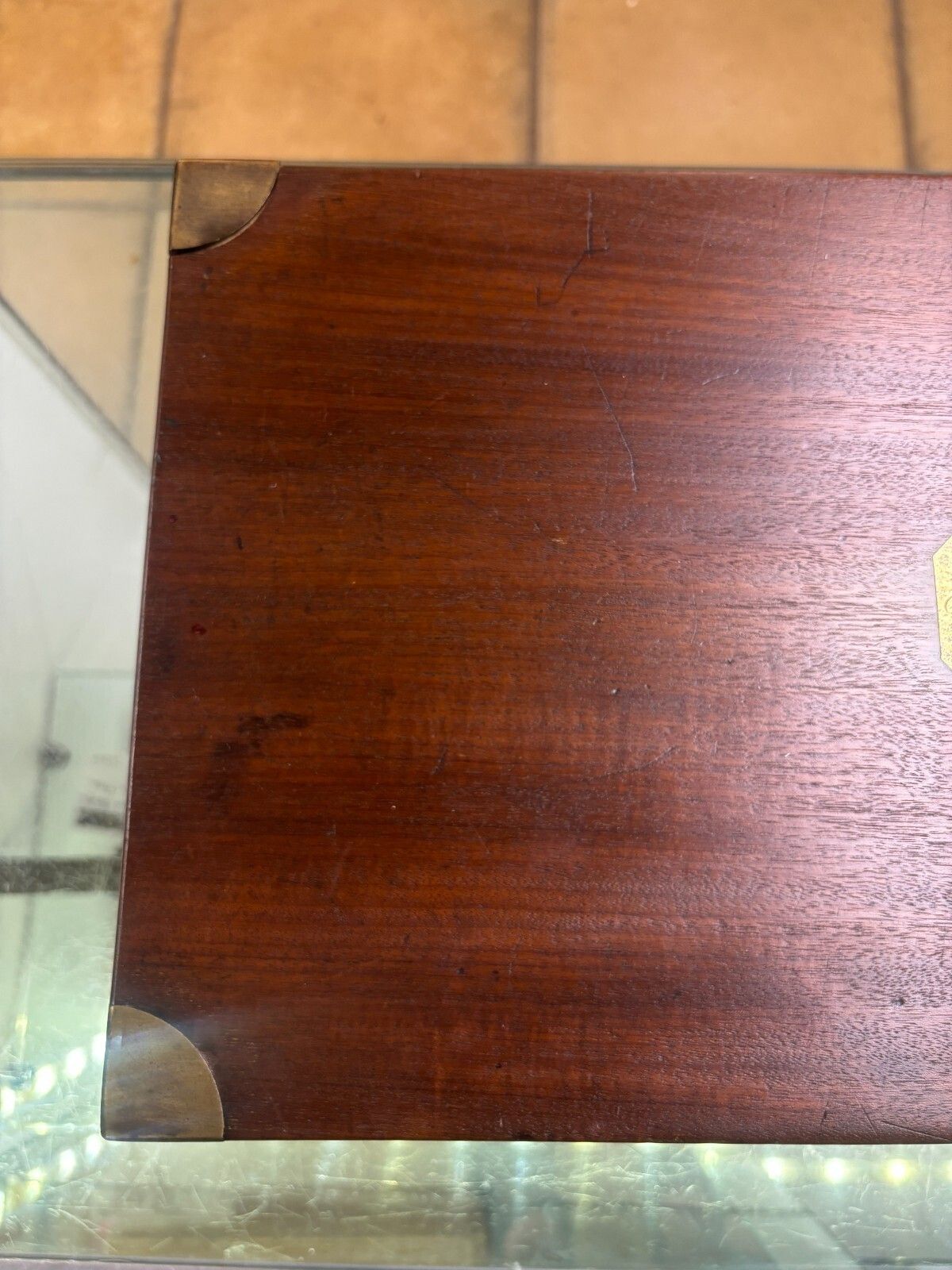 Antique Late 19th Century Mahogany Writing Slope With Drawer & Brass Handles photo 245.0