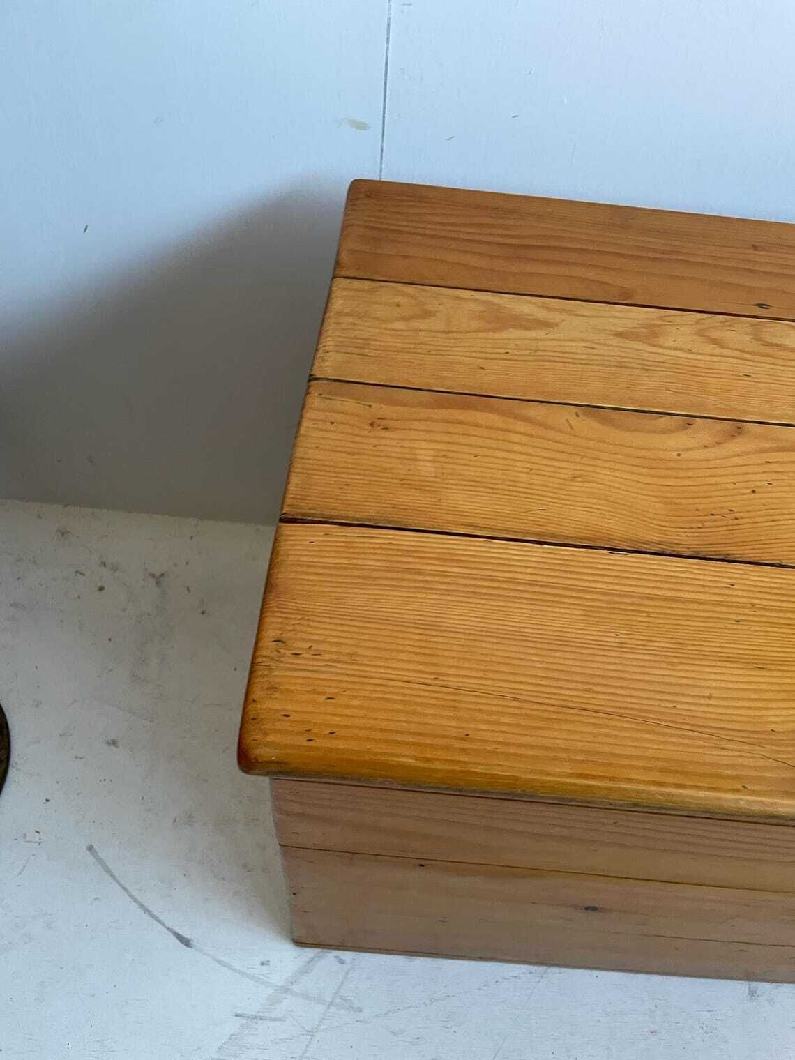 Large 1980s Era Pine Blanket Box Chest Or Ottoman photo furniture