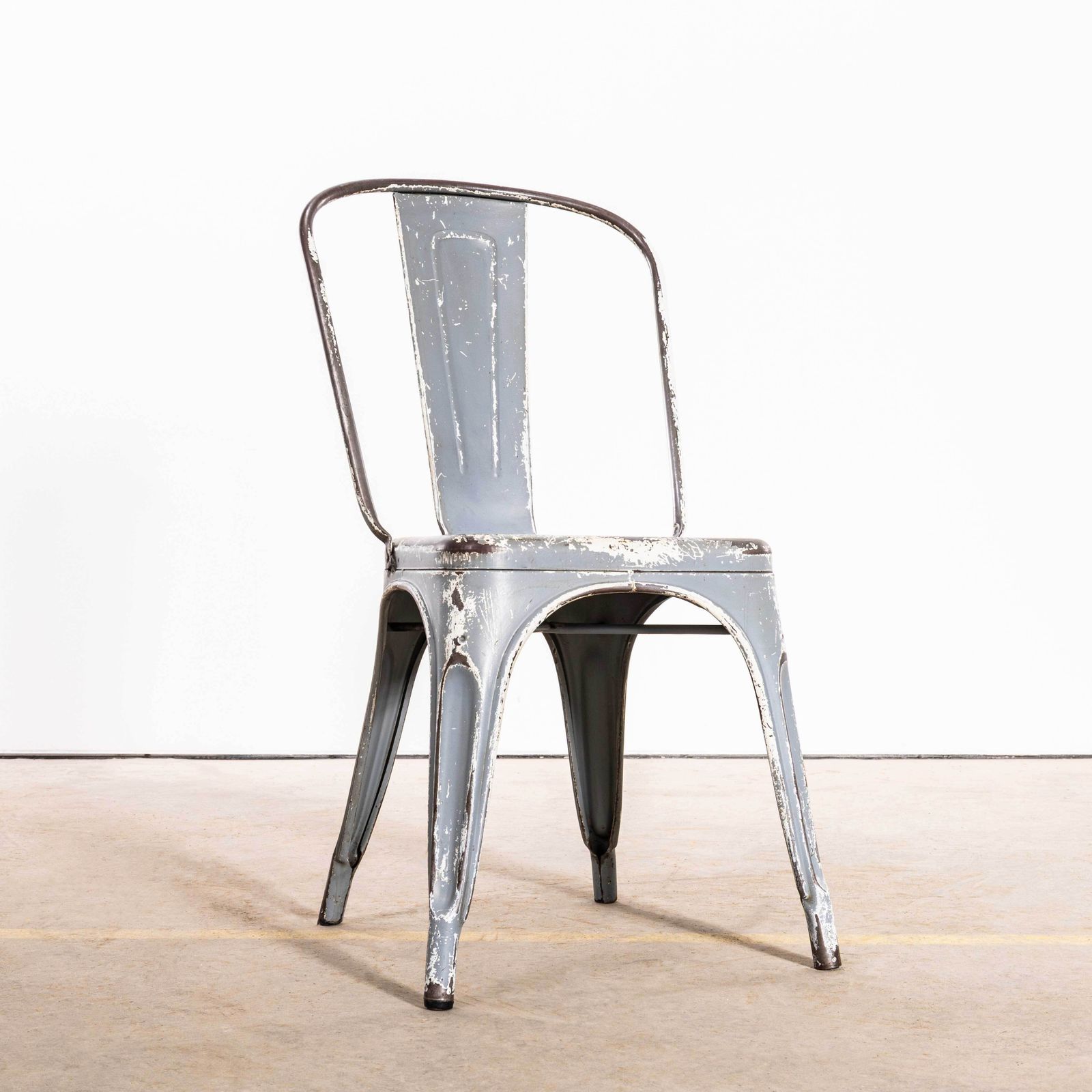 1650.0 1960’s Original Tolix Model A Dining Outdoor Chairs   Grey photo